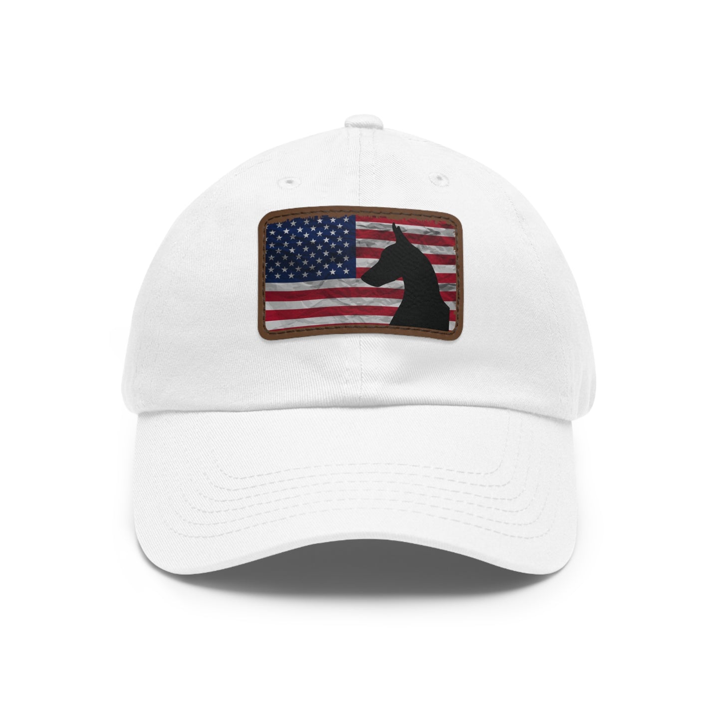 USA 1 Dad Hat with Leather Patch (Rectangle)