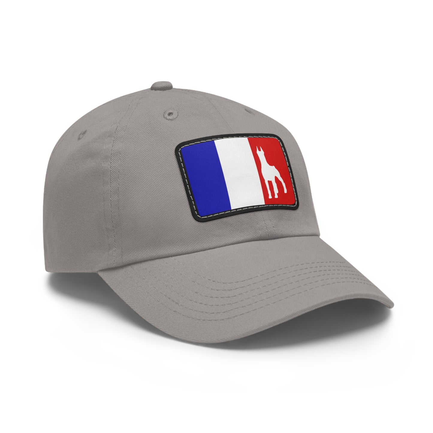 Doberman France Protect 1 Dad Hat with Leather Patch (Rectangle)
