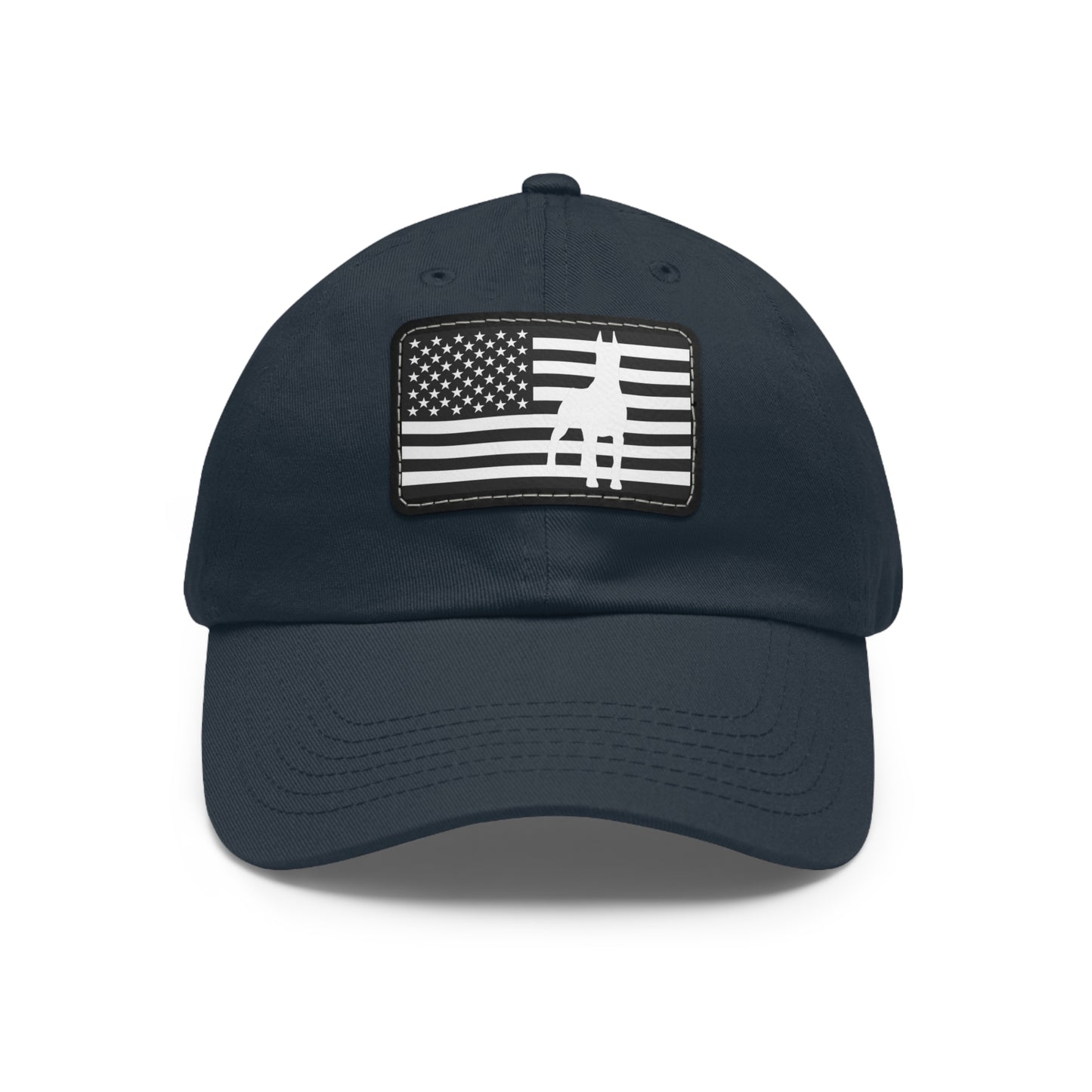 Doberman Protect 1 Dad Hat with Leather Patch (Rectangle)