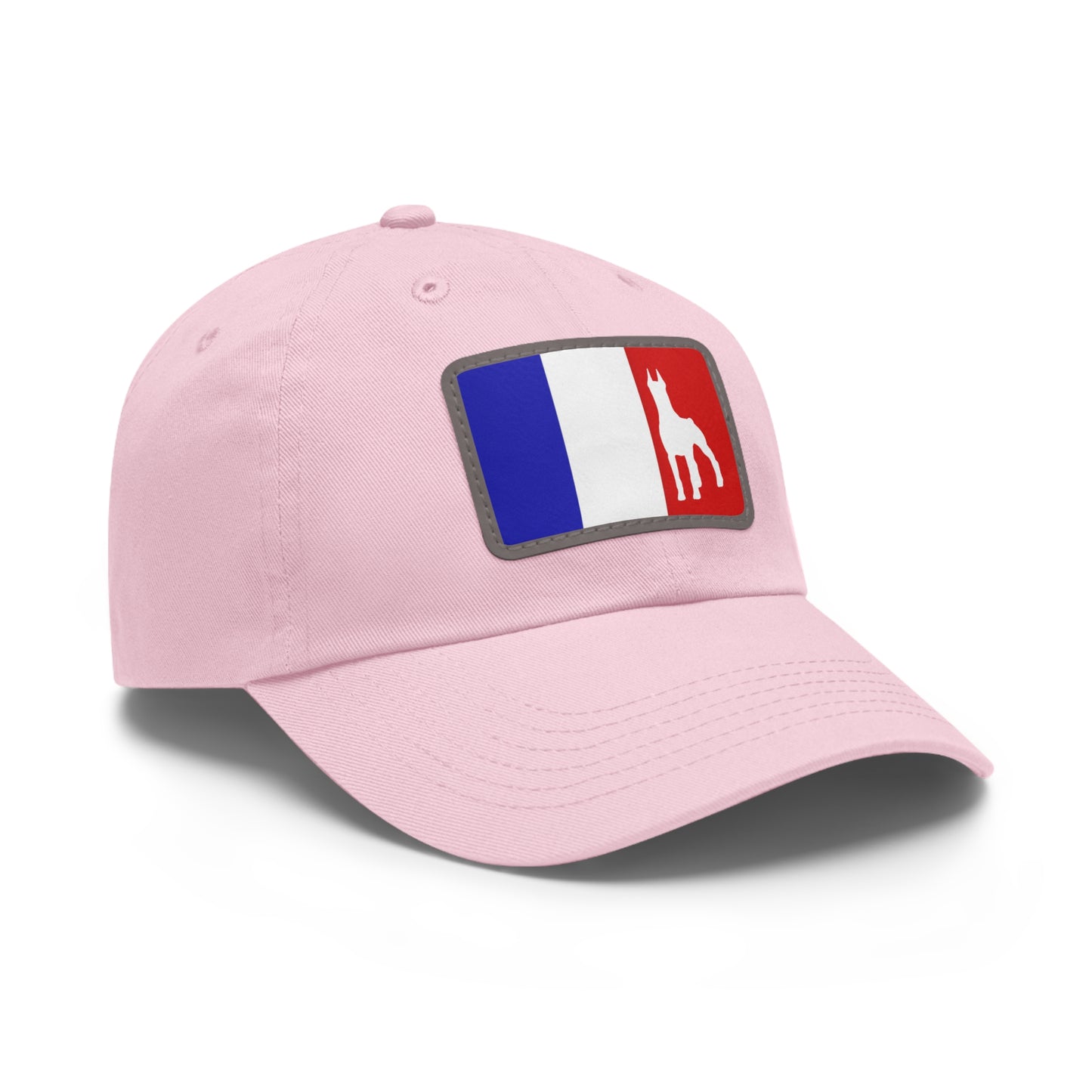 Doberman France Protect 1 Dad Hat with Leather Patch (Rectangle)