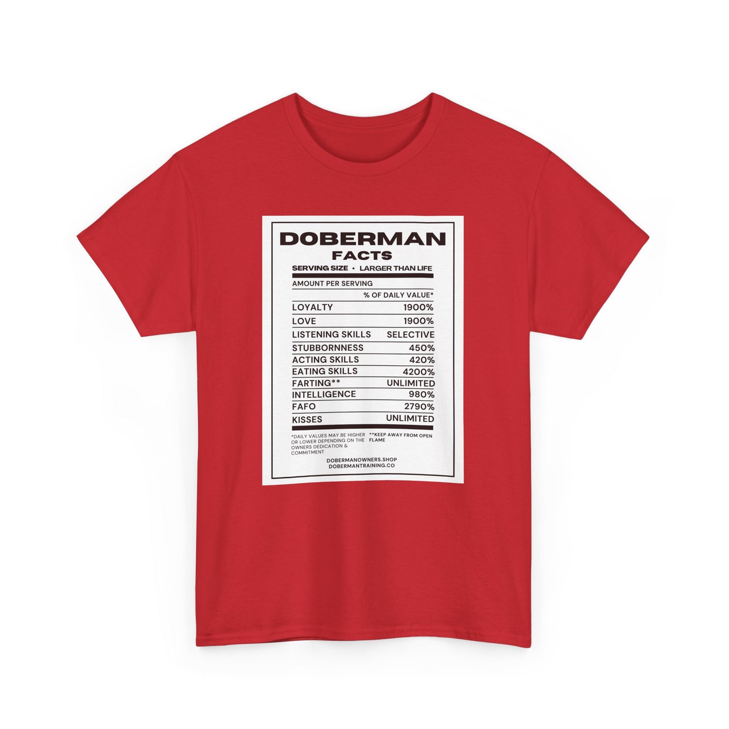 Doberman Facts 1 Unisex Heavy Cotton Tee