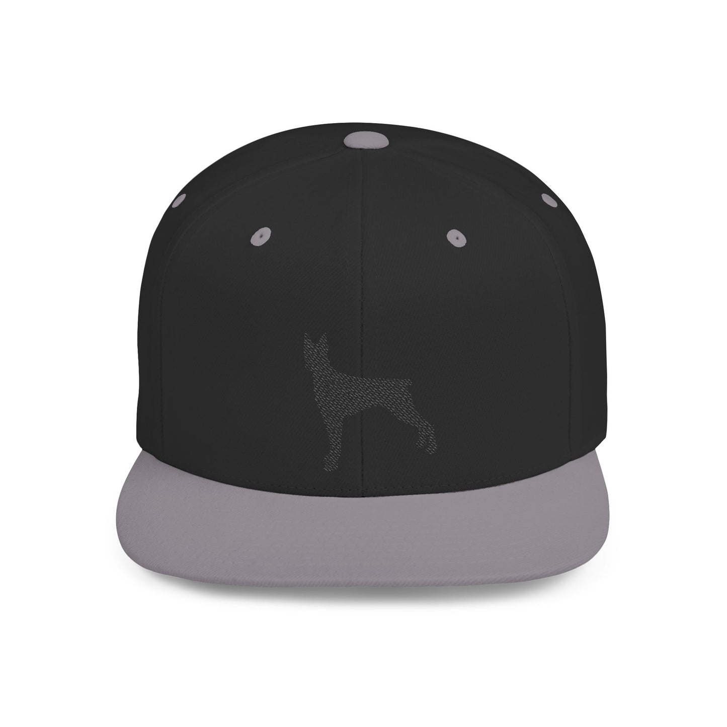 Custom Dog Silhouette Flat Bill Snapback Cap - Stylish Pet Lover Hat