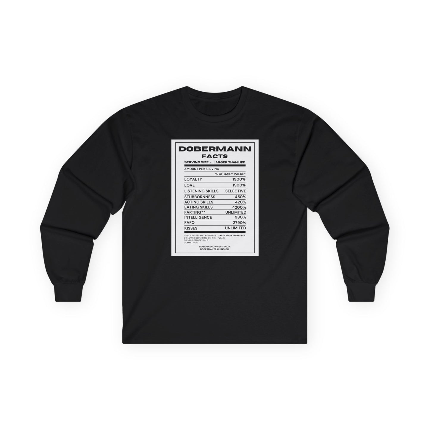 Dobermann Facts 1 Unisex Ultra Cotton Long Sleeve Tee
