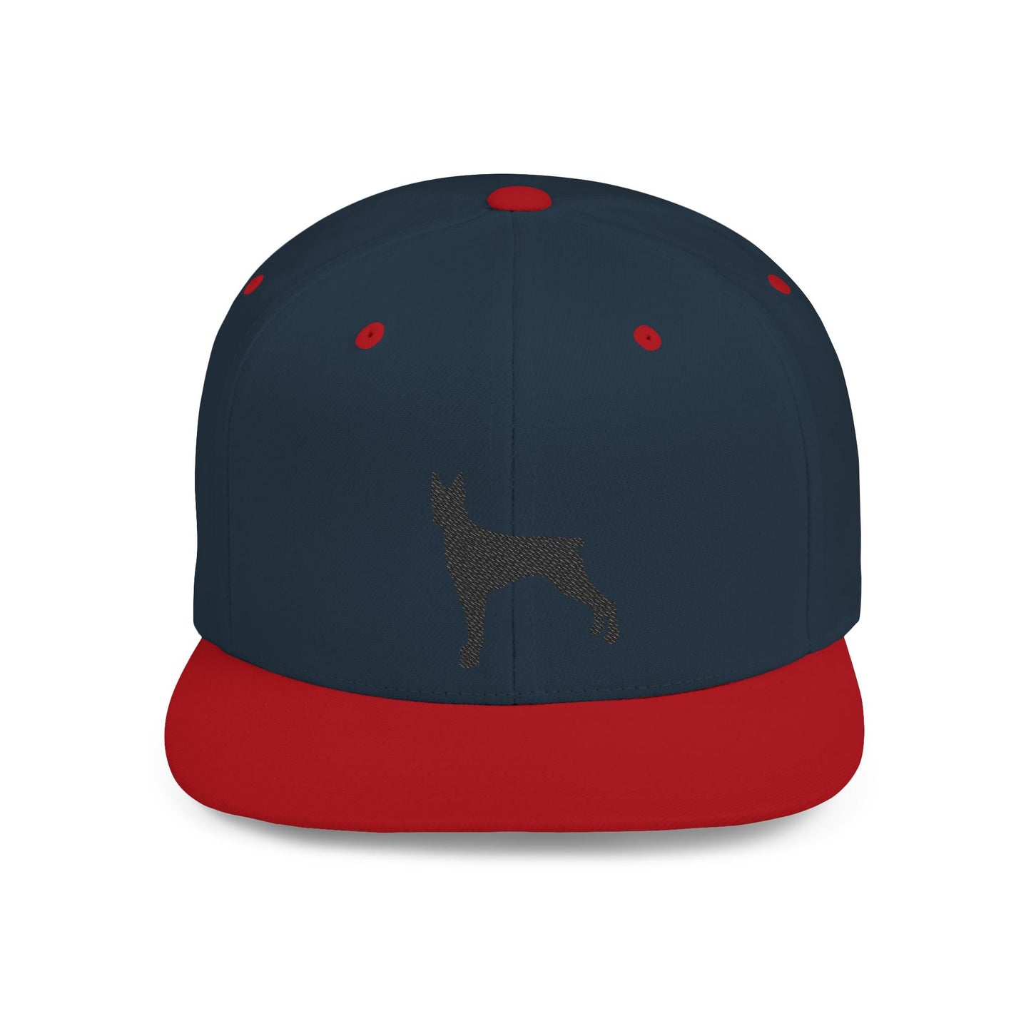 Custom Dog Silhouette Flat Bill Snapback Cap - Stylish Pet Lover Hat