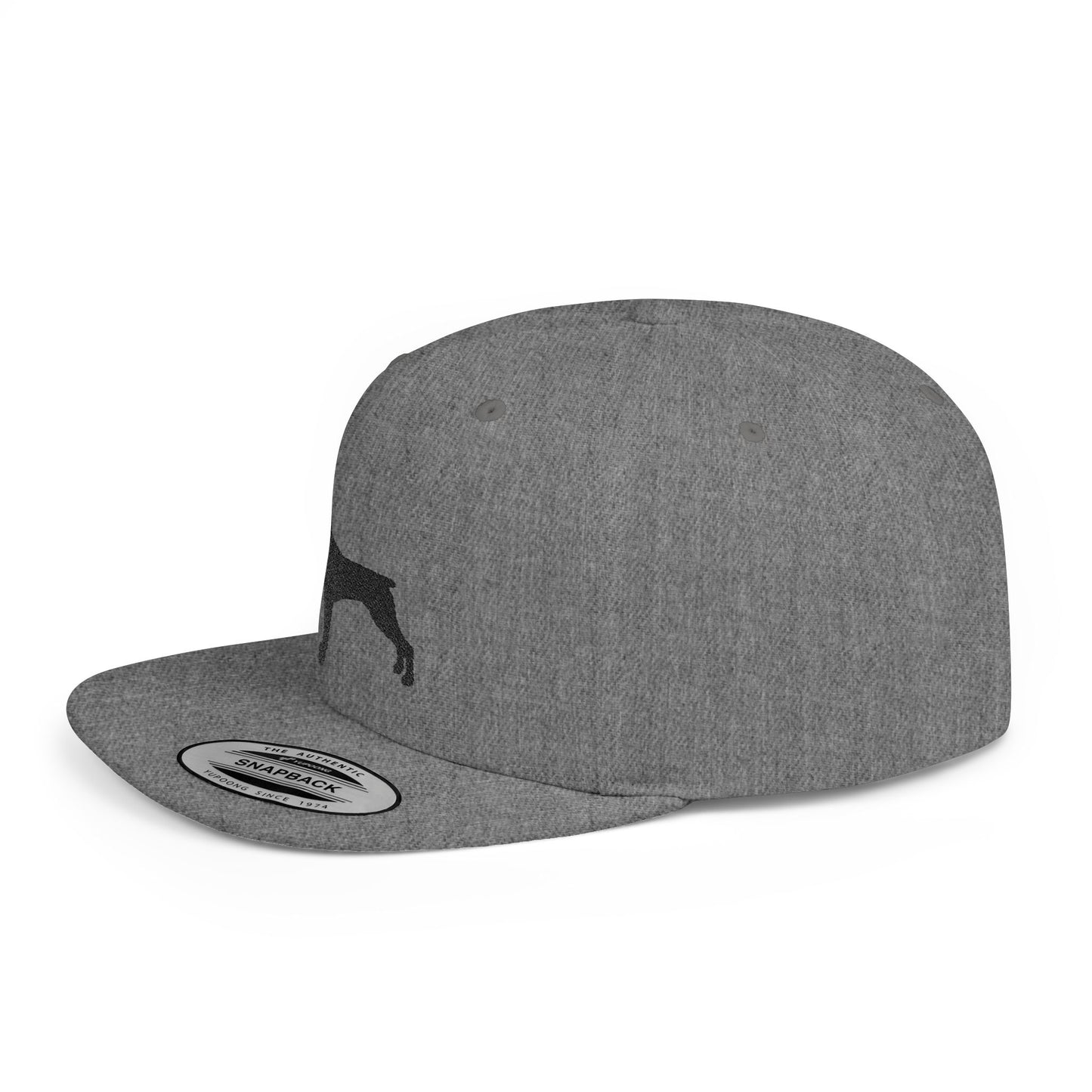 Custom Dog Silhouette Flat Bill Snapback Cap - Stylish Pet Lover Hat