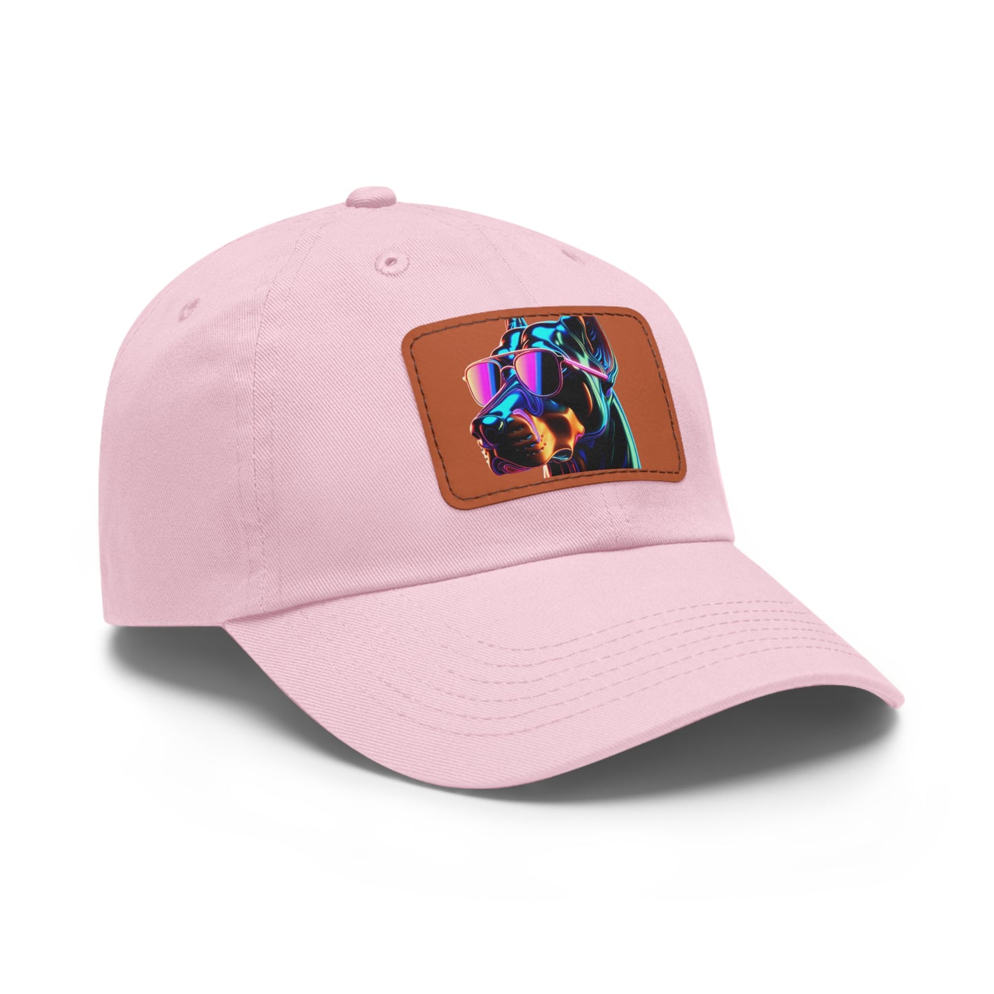 Doberman Stunna 1 Dad Hat with Leather Patch (Rectangle)