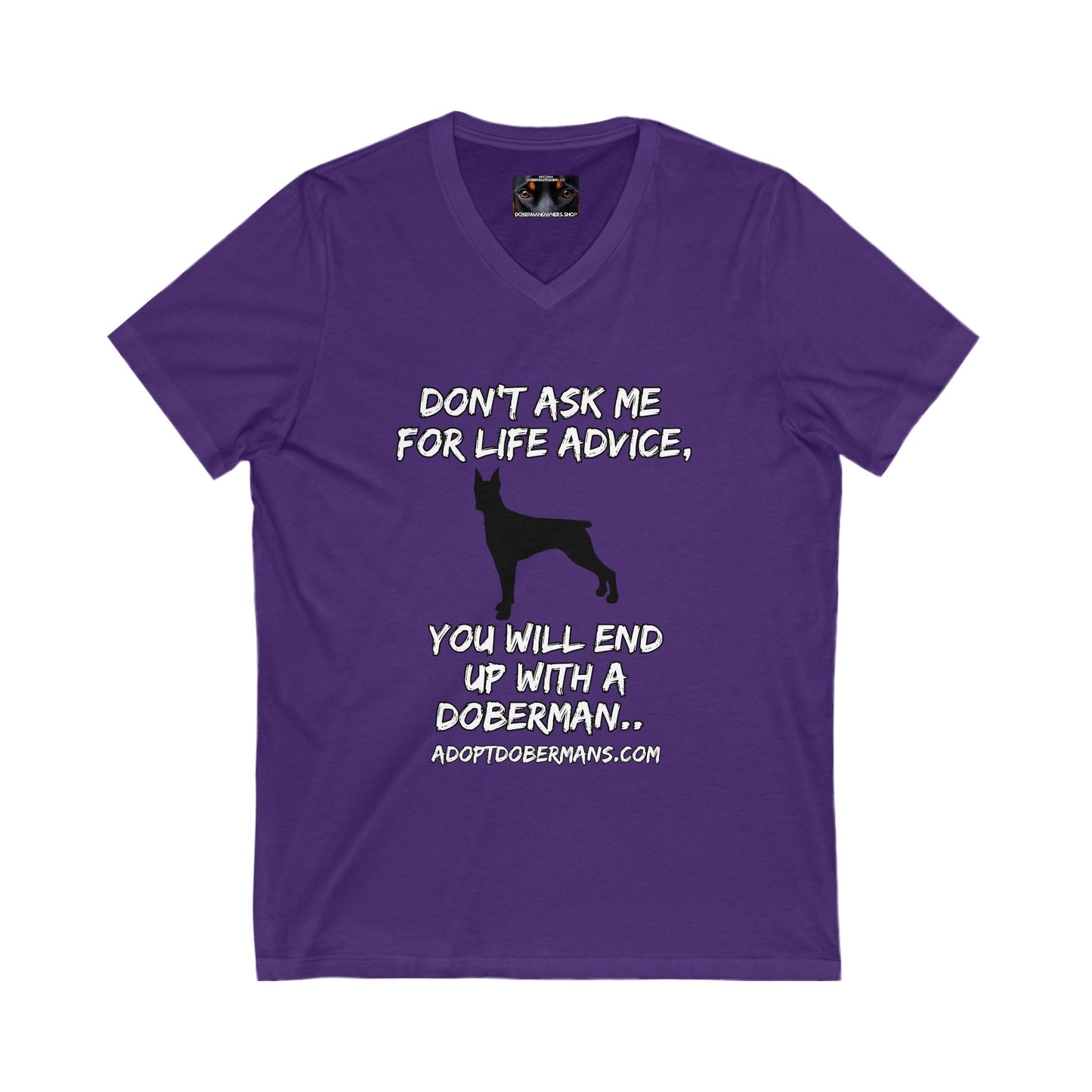 Adopt 1 Private Label Unisex Jersey Short Sleeve V-Neck Tee