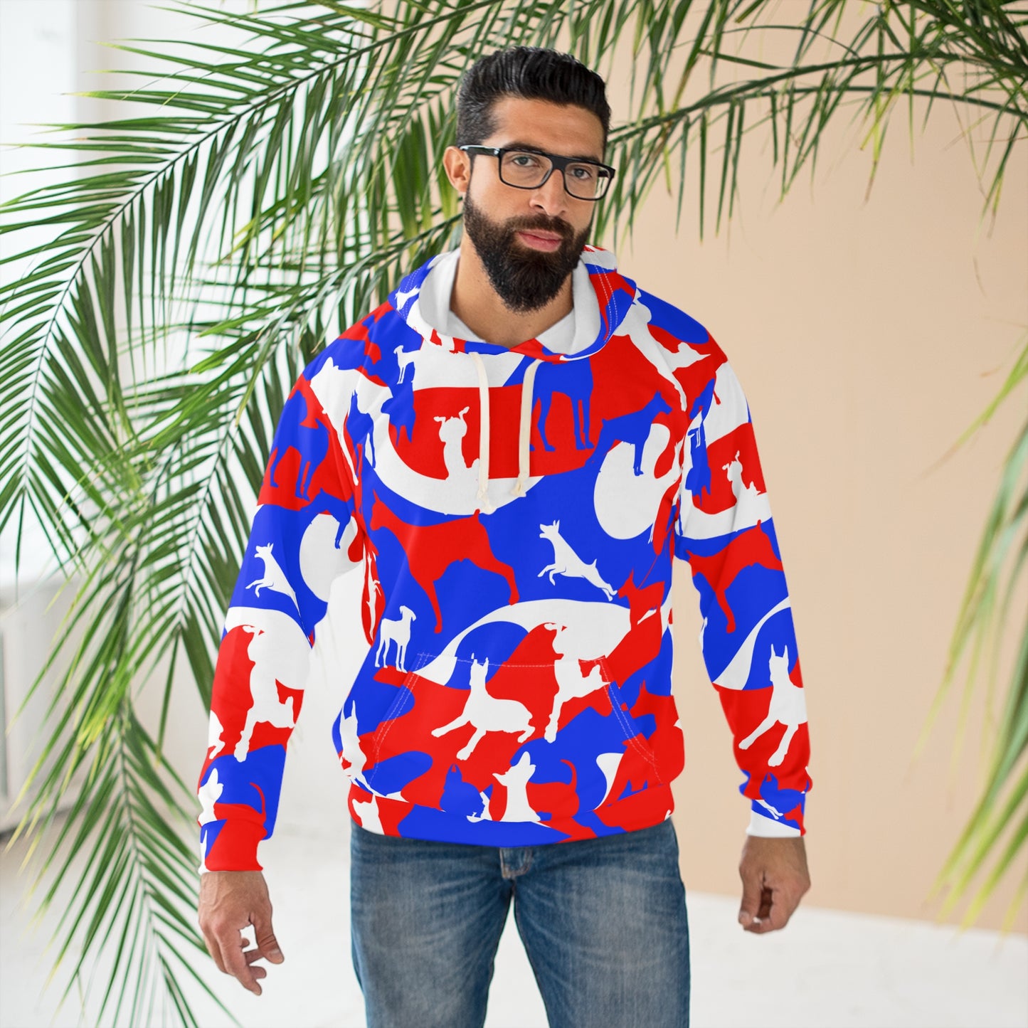 Doberman Camo 7 Unisex Pullover Hoodie (AOP)