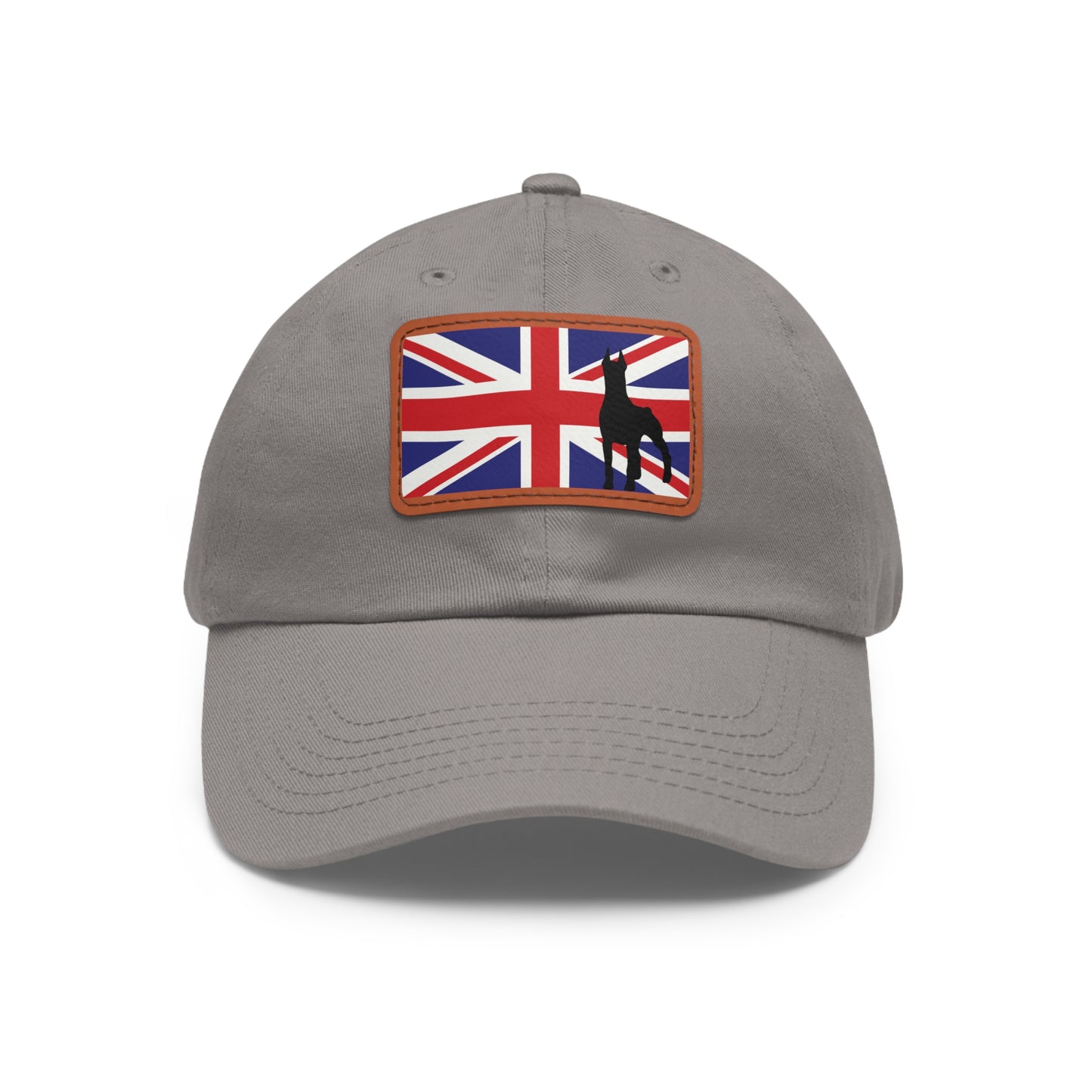 Doberman UK Protect 1 Dad Hat with Leather Patch (Rectangle)