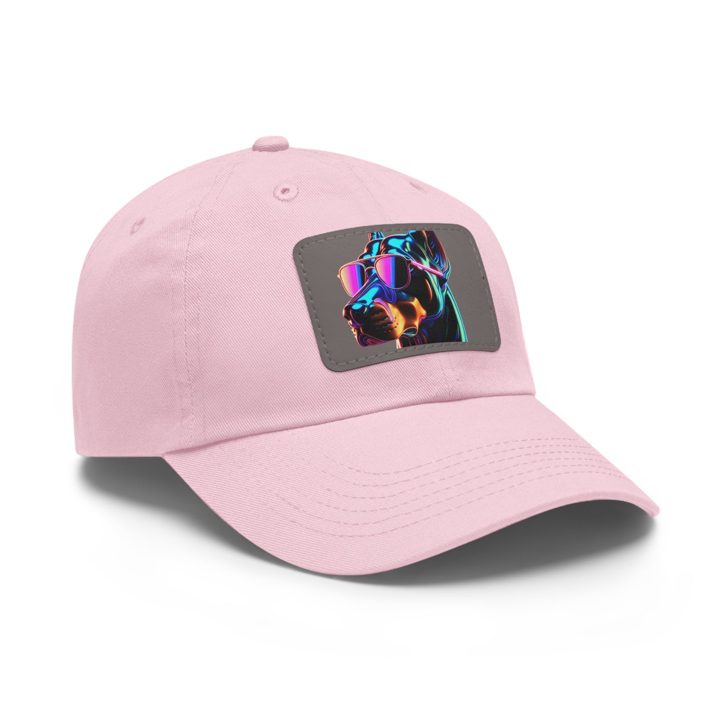 Doberman Stunna 1 Dad Hat with Leather Patch (Rectangle)