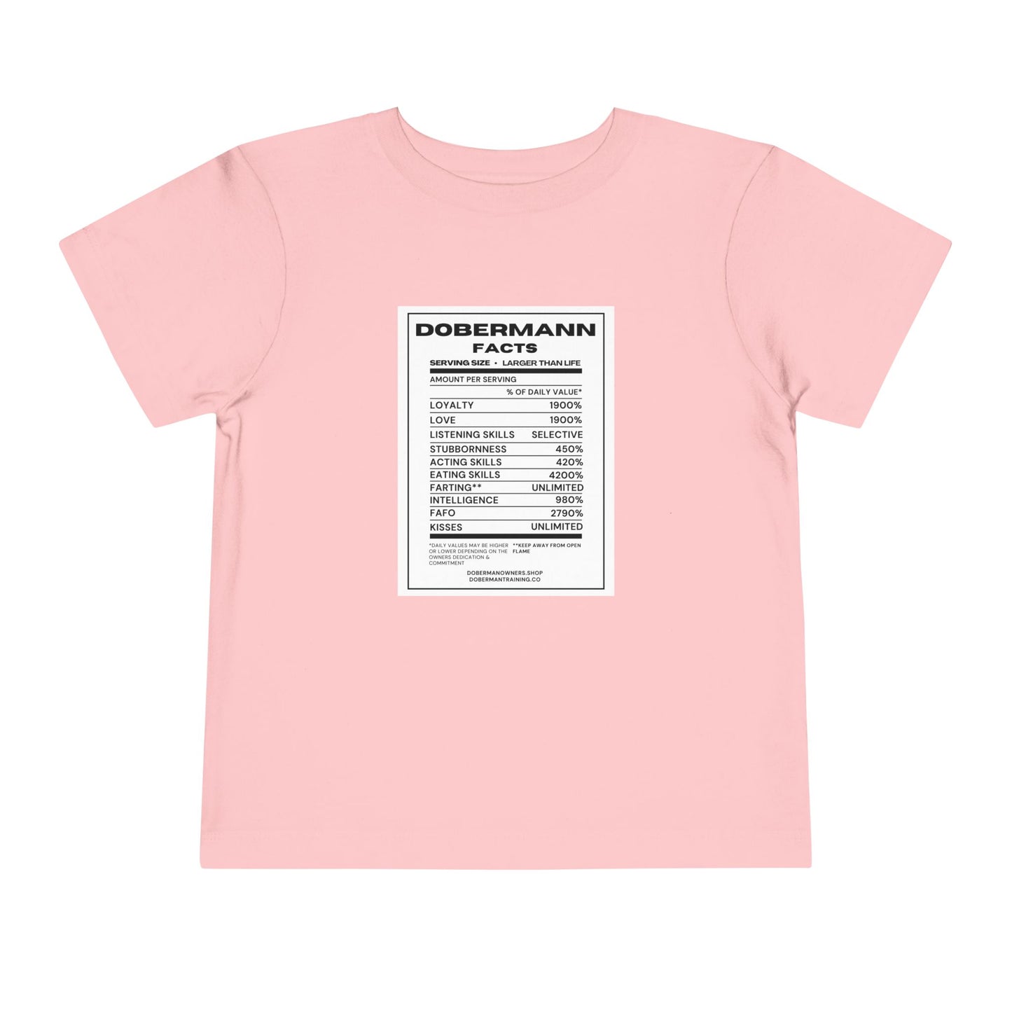 Dobermann Facts 1 Toddler Short Sleeve Tee
