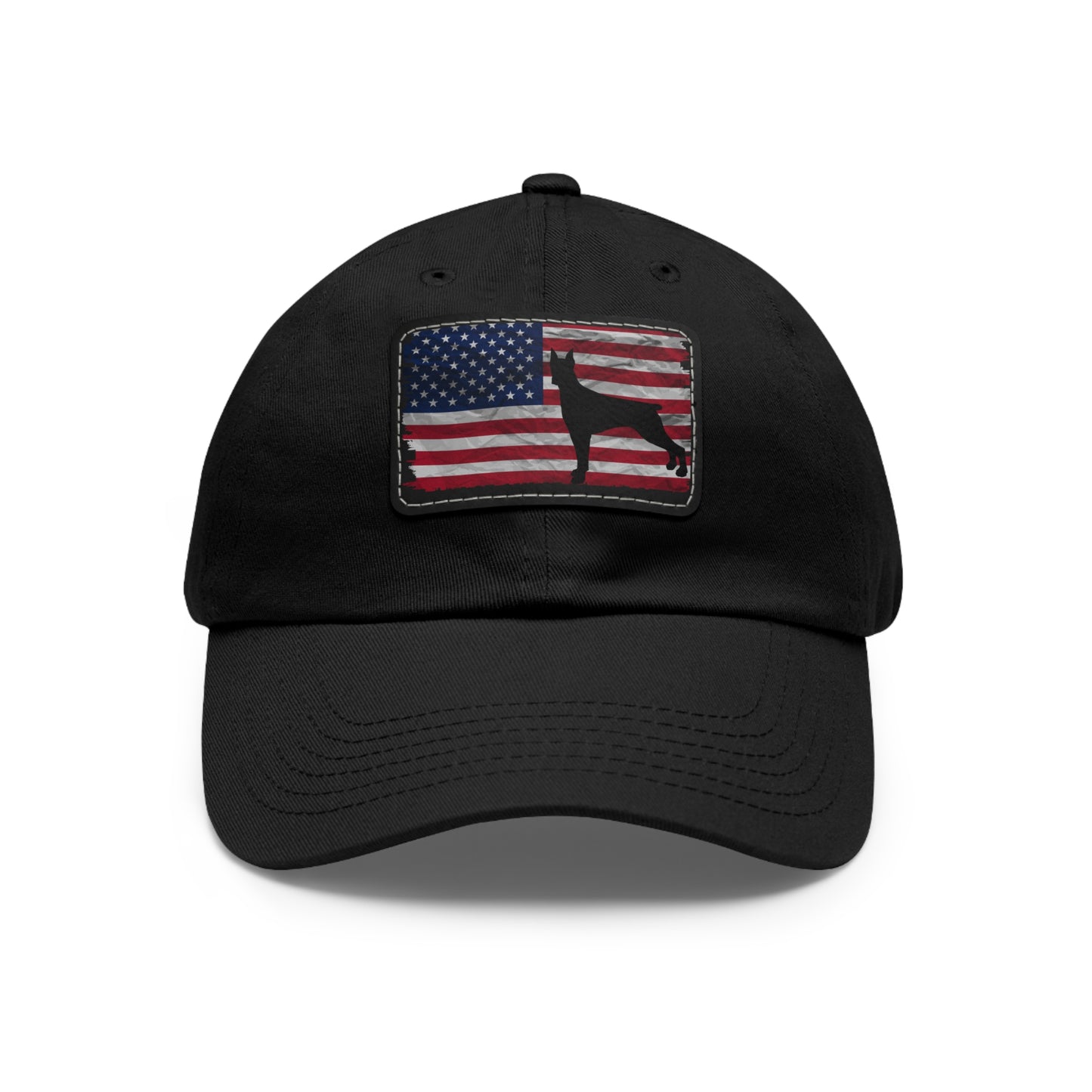 USA 2 Dad Hat with Leather Patch (Rectangle)