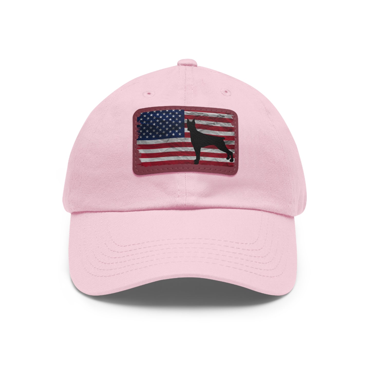 USA 2 Dad Hat with Leather Patch (Rectangle)