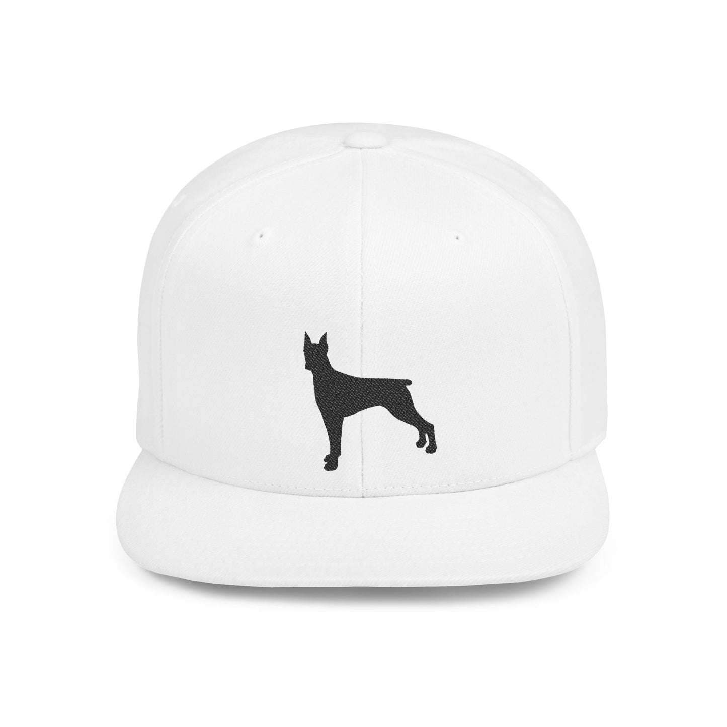 Custom Dog Silhouette Flat Bill Snapback Cap - Stylish Pet Lover Hat