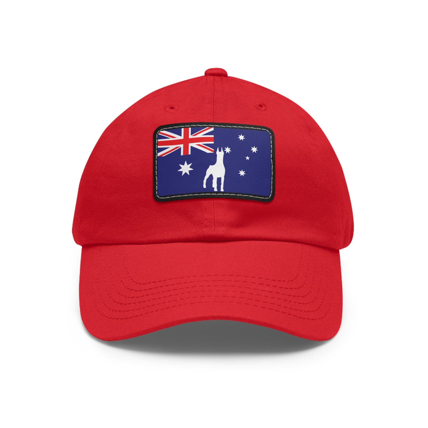 Doberman Australia Protect 1 Dad Hat with Leather Patch (Rectangle)