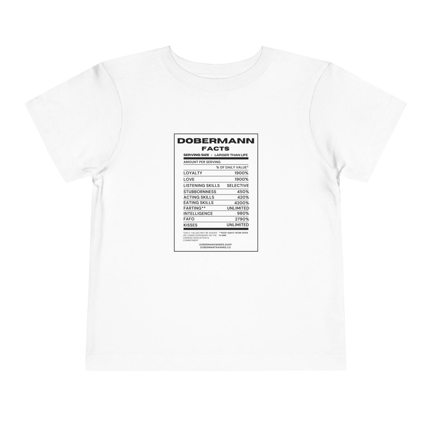 Dobermann Facts 1 Toddler Short Sleeve Tee