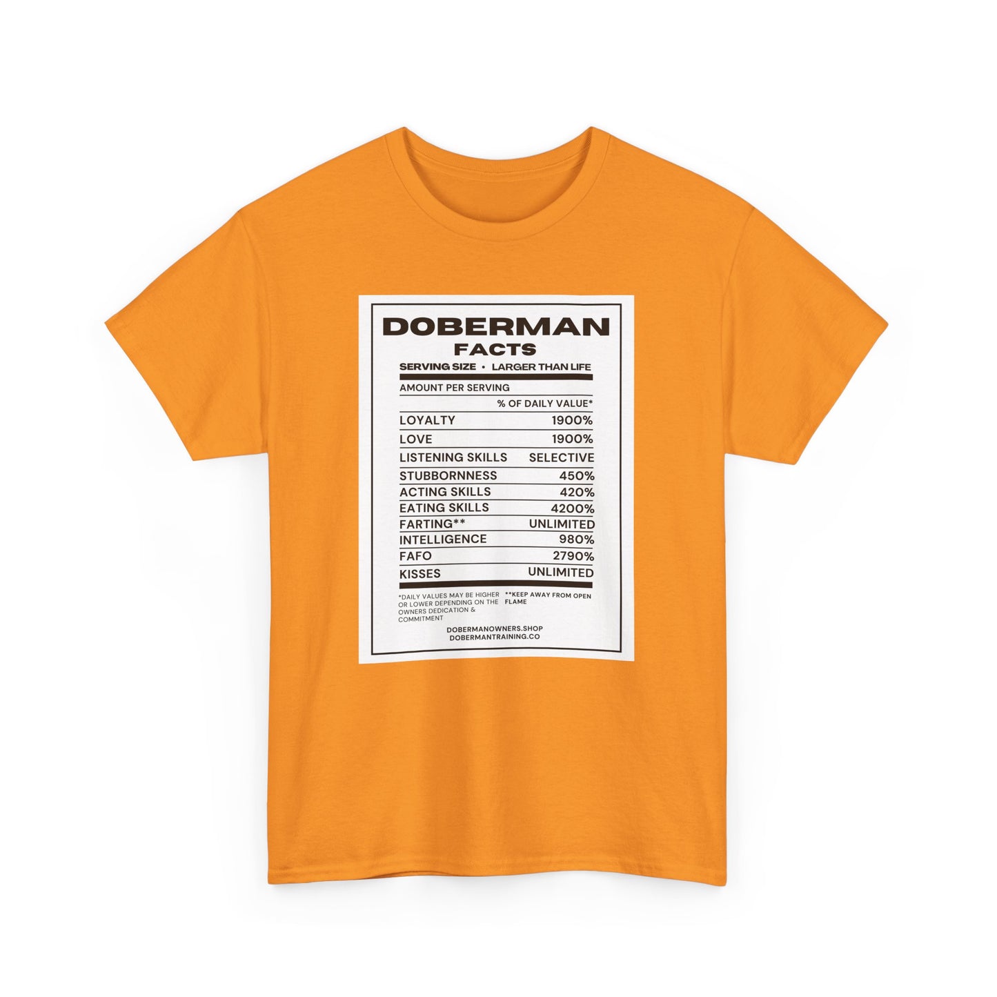 Doberman Facts 1 Unisex Heavy Cotton Tee