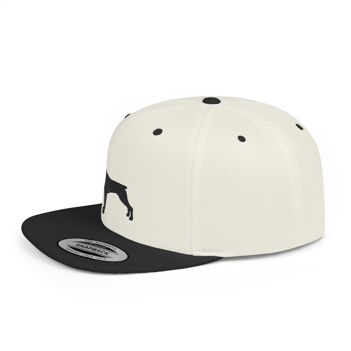Custom Dog Silhouette Flat Bill Snapback Cap - Stylish Pet Lover Hat