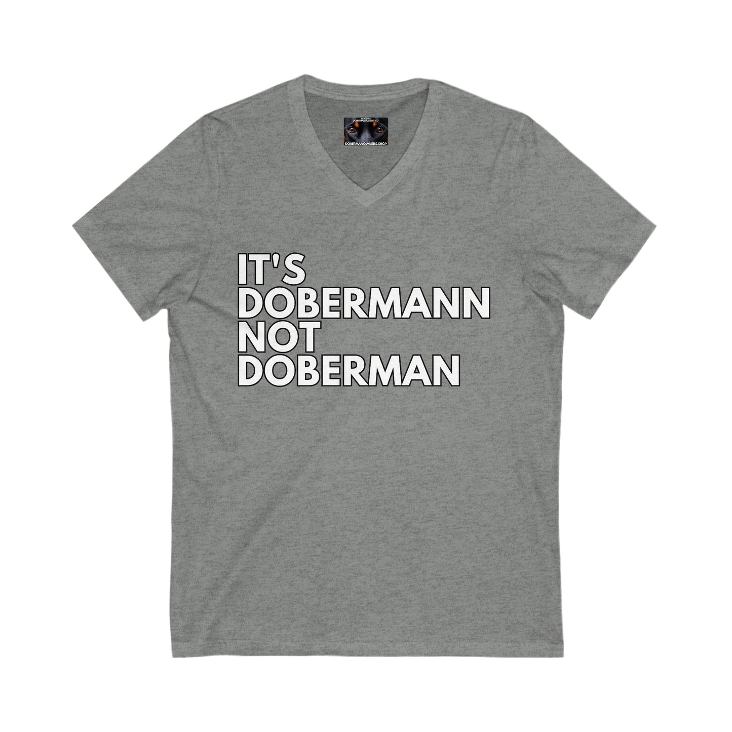 It's Dobermann 1 Private Label Unisex Jersey Short Sleeve V-Neck Tee