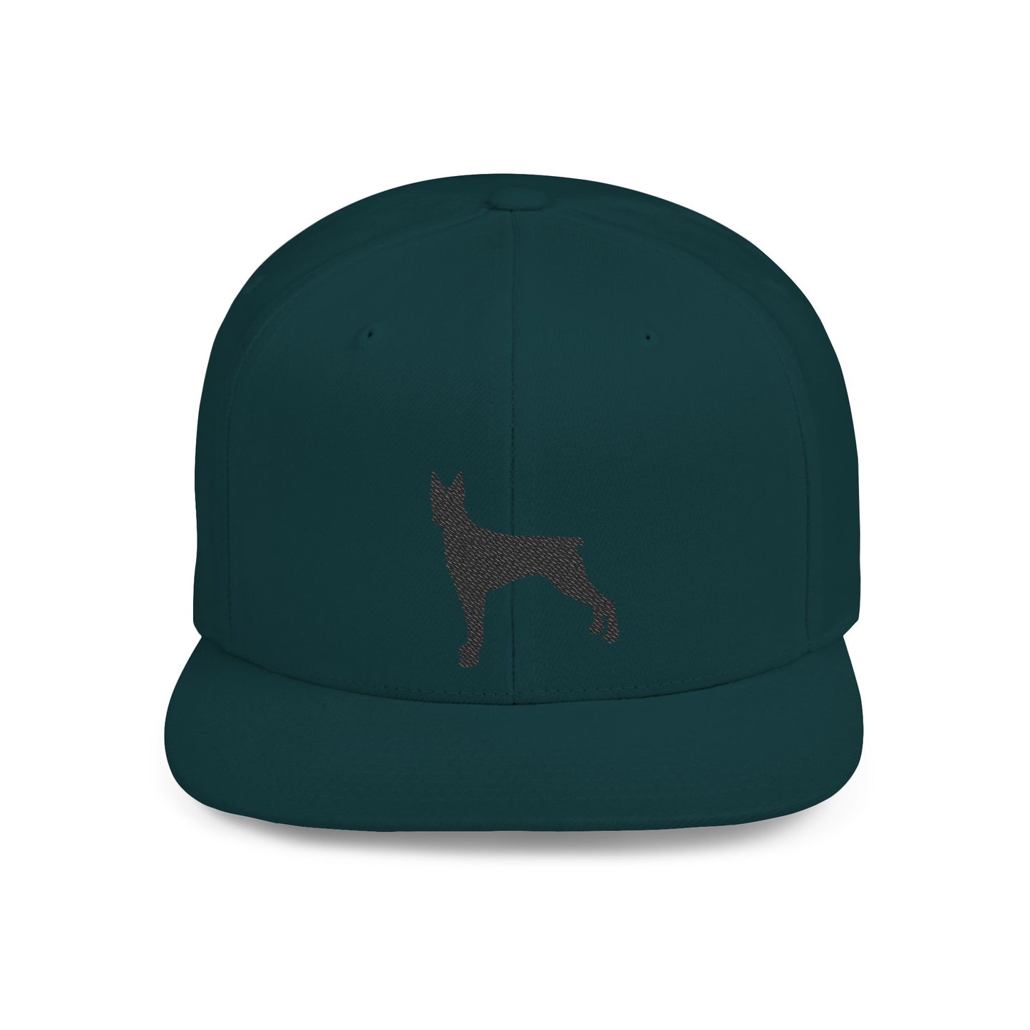 Custom Dog Silhouette Flat Bill Snapback Cap - Stylish Pet Lover Hat