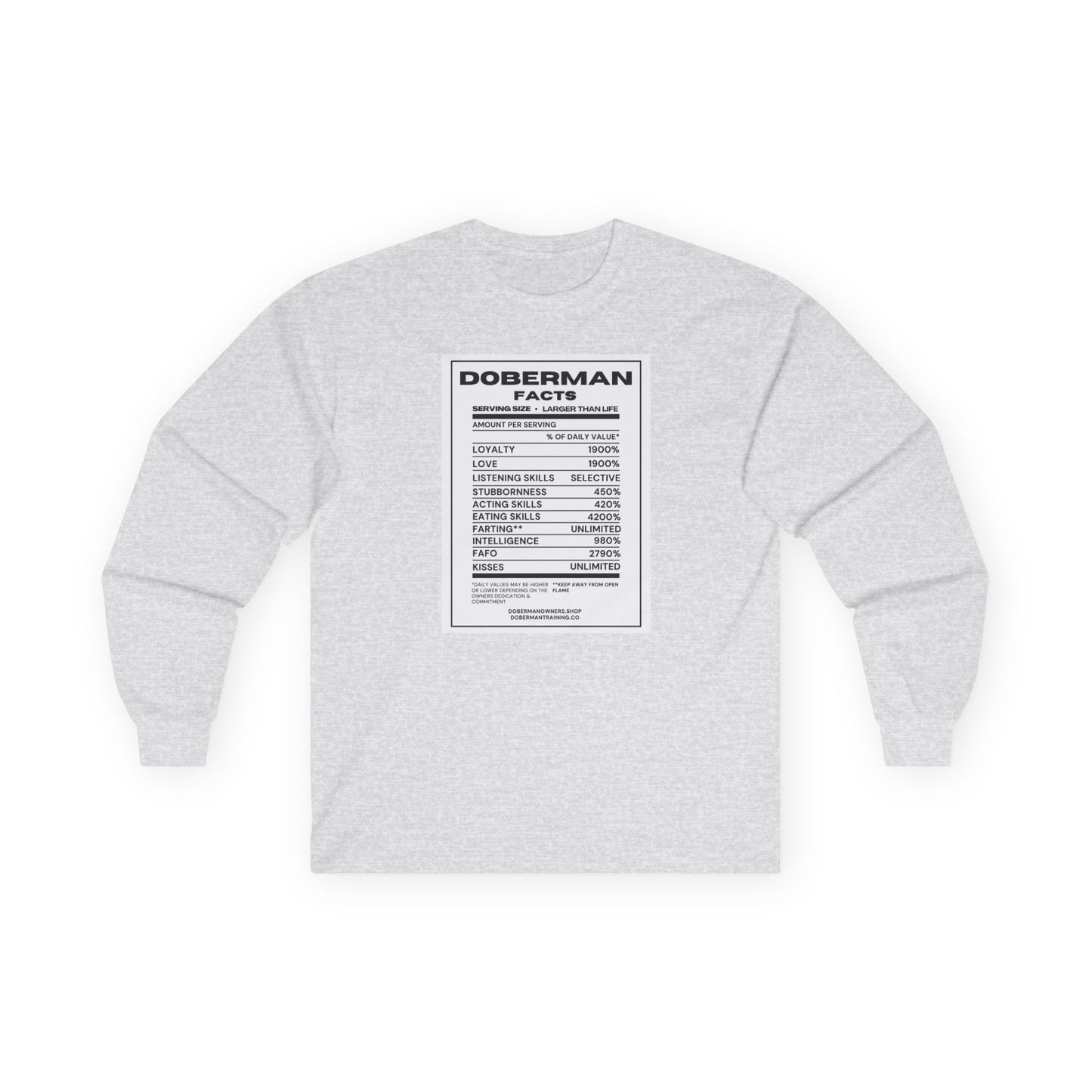 Doberman Facts 1 Unisex Ultra Cotton Long Sleeve Tee