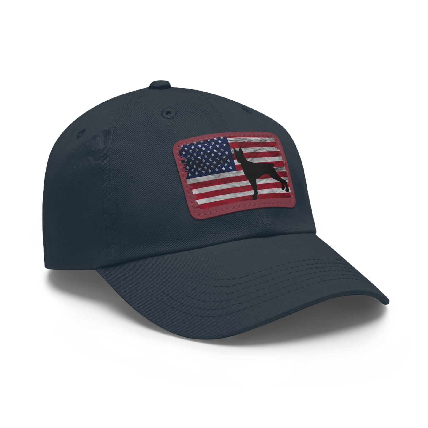 USA 2 Dad Hat with Leather Patch (Rectangle)