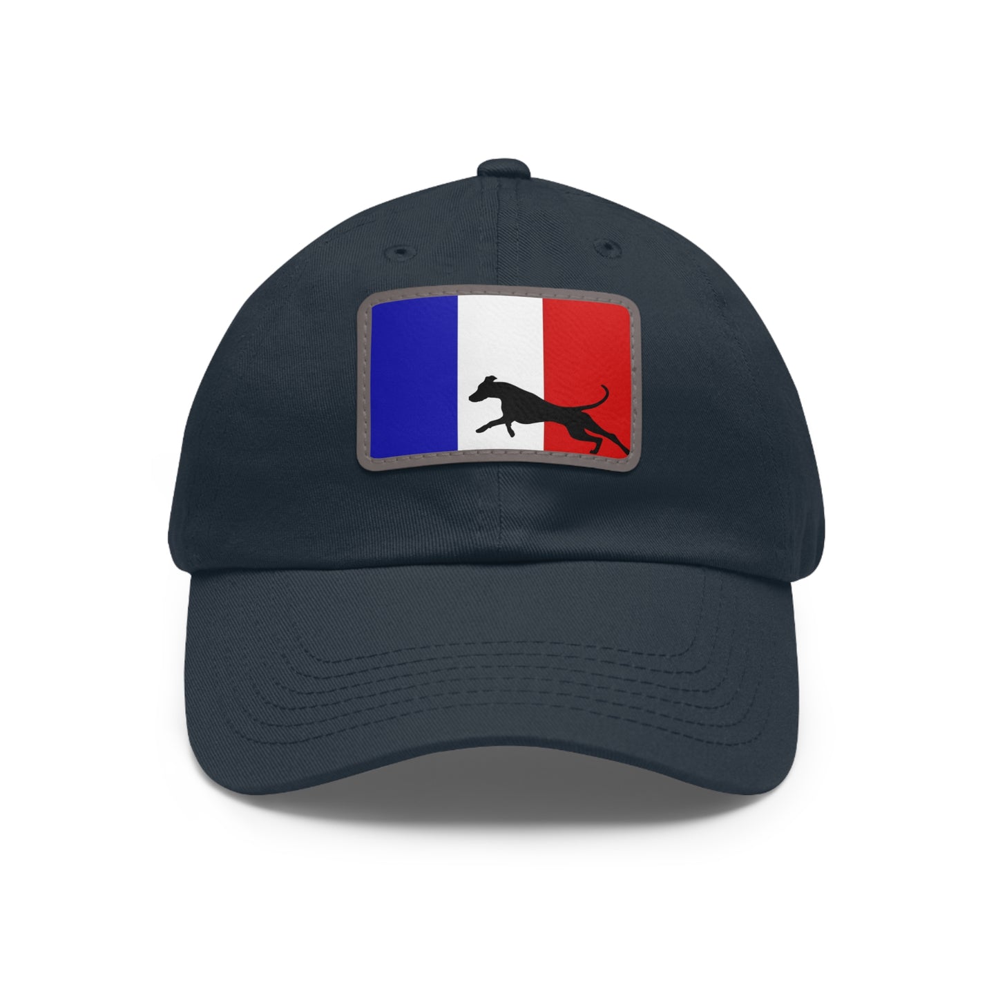 Doberman France Protect 2 Dad Hat with Leather Patch (Rectangle)