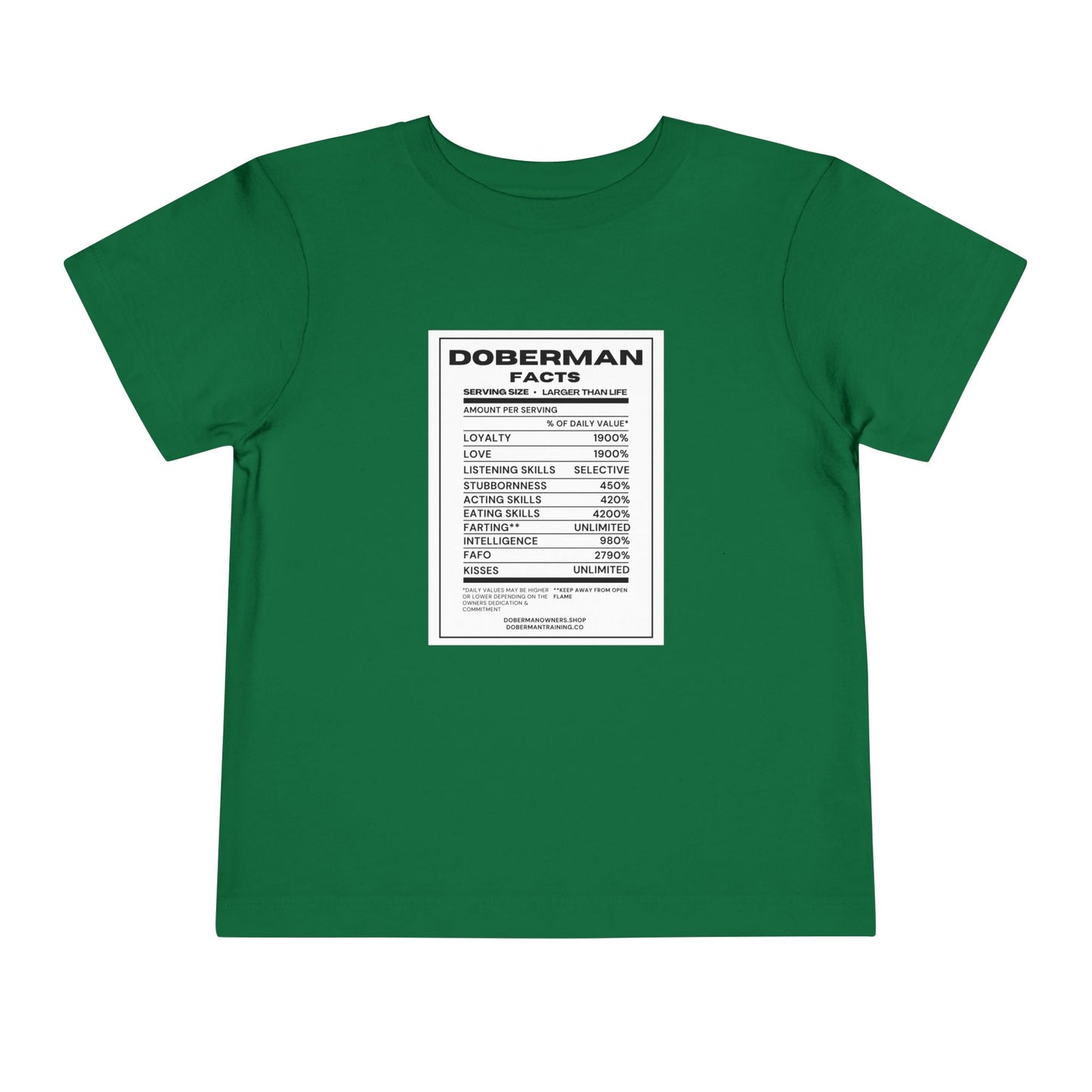 Doberman Facts 1 Toddler Short Sleeve Tee