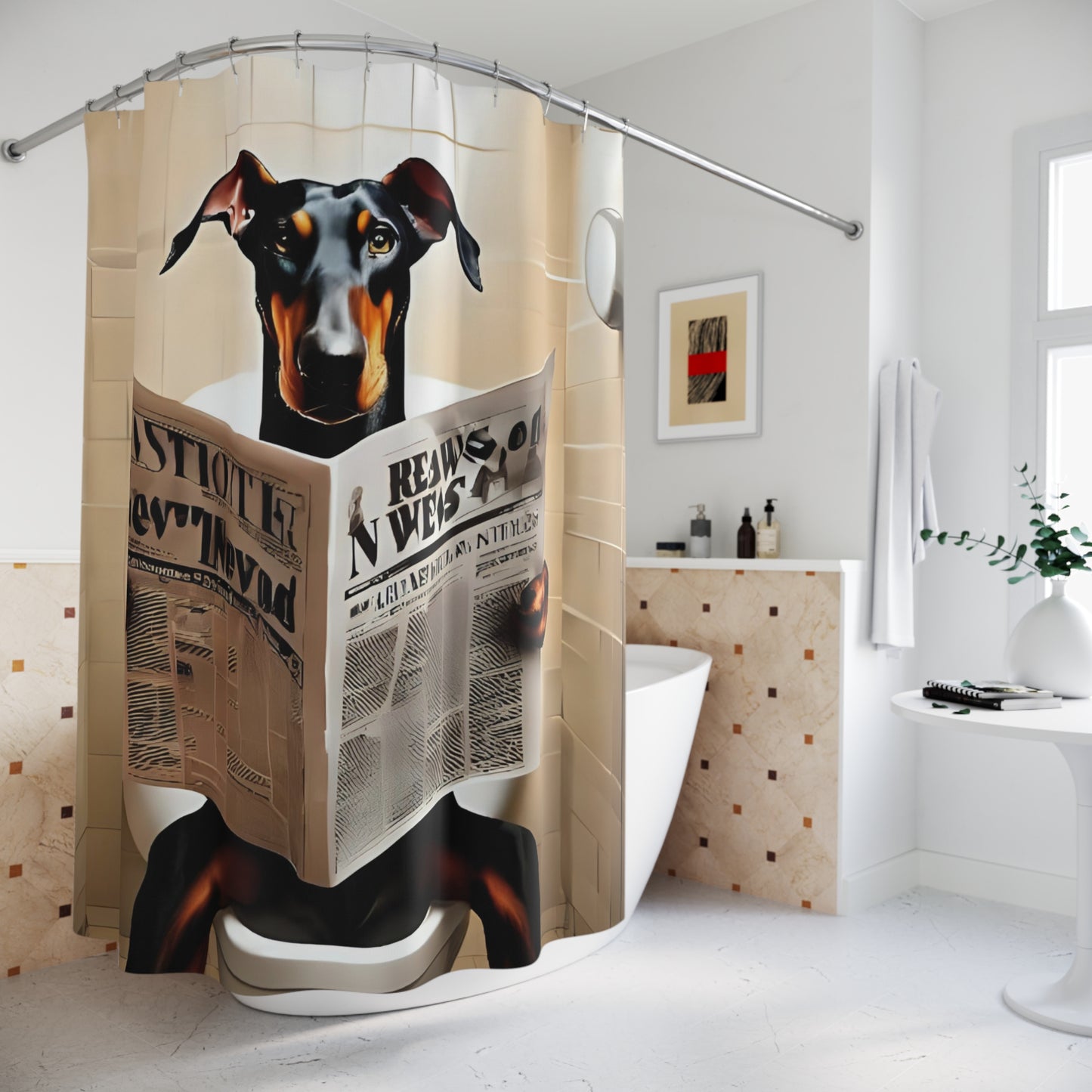 Doberman Shower Curtain ( custom orders available)