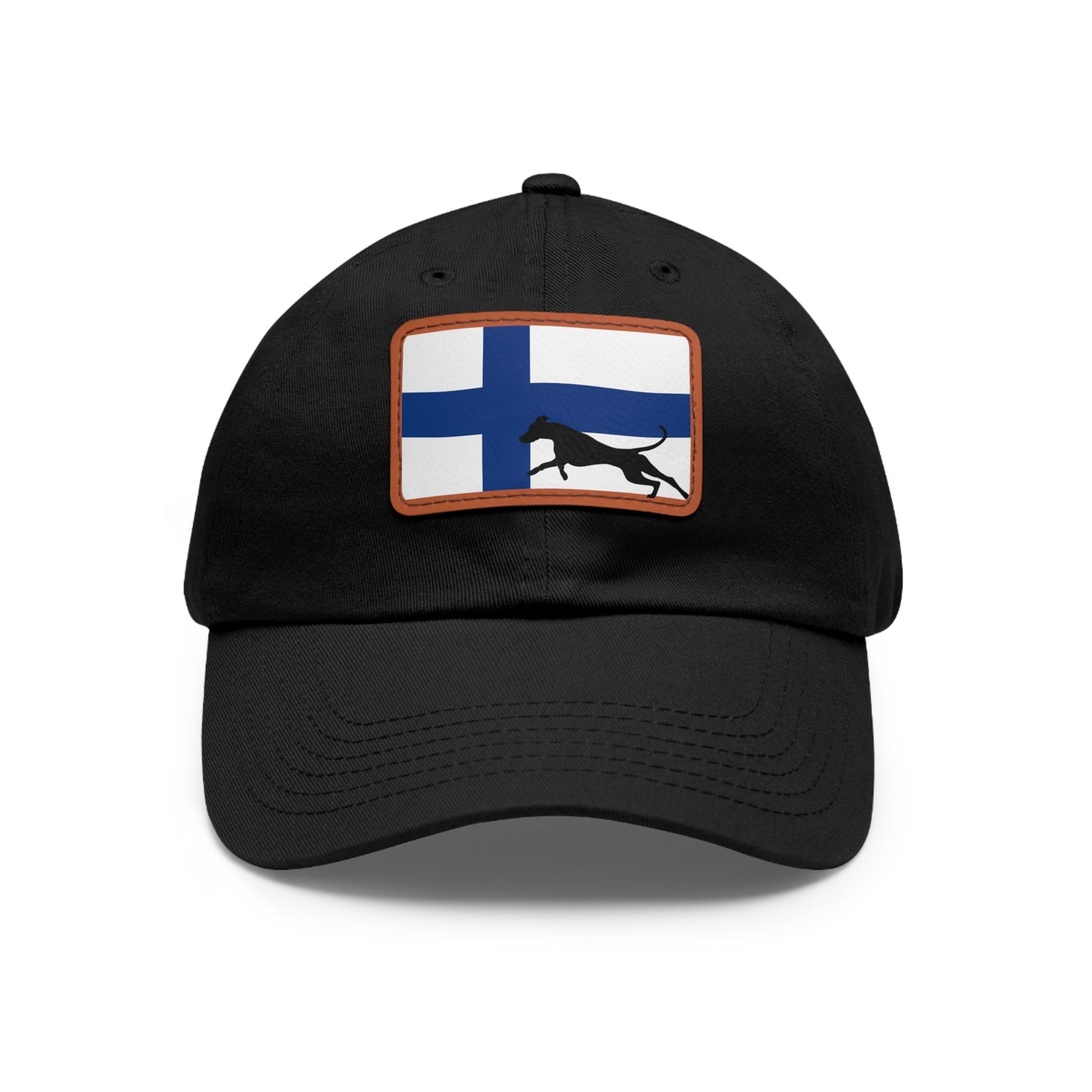 Doberman Protect Finland 2 Dad Hat with Leather Patch (Rectangle)