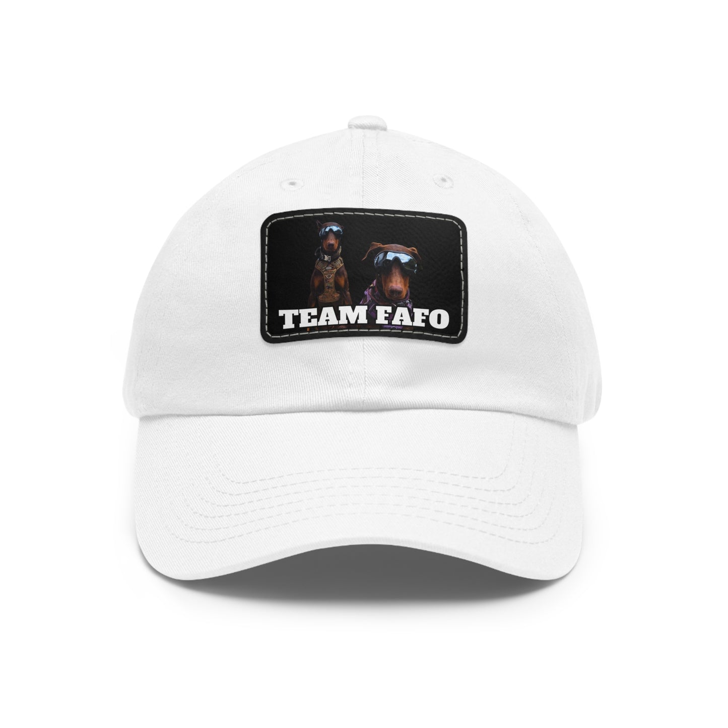 Custom Picture & Text Dad Hat with Leather Patch (Rectangle)