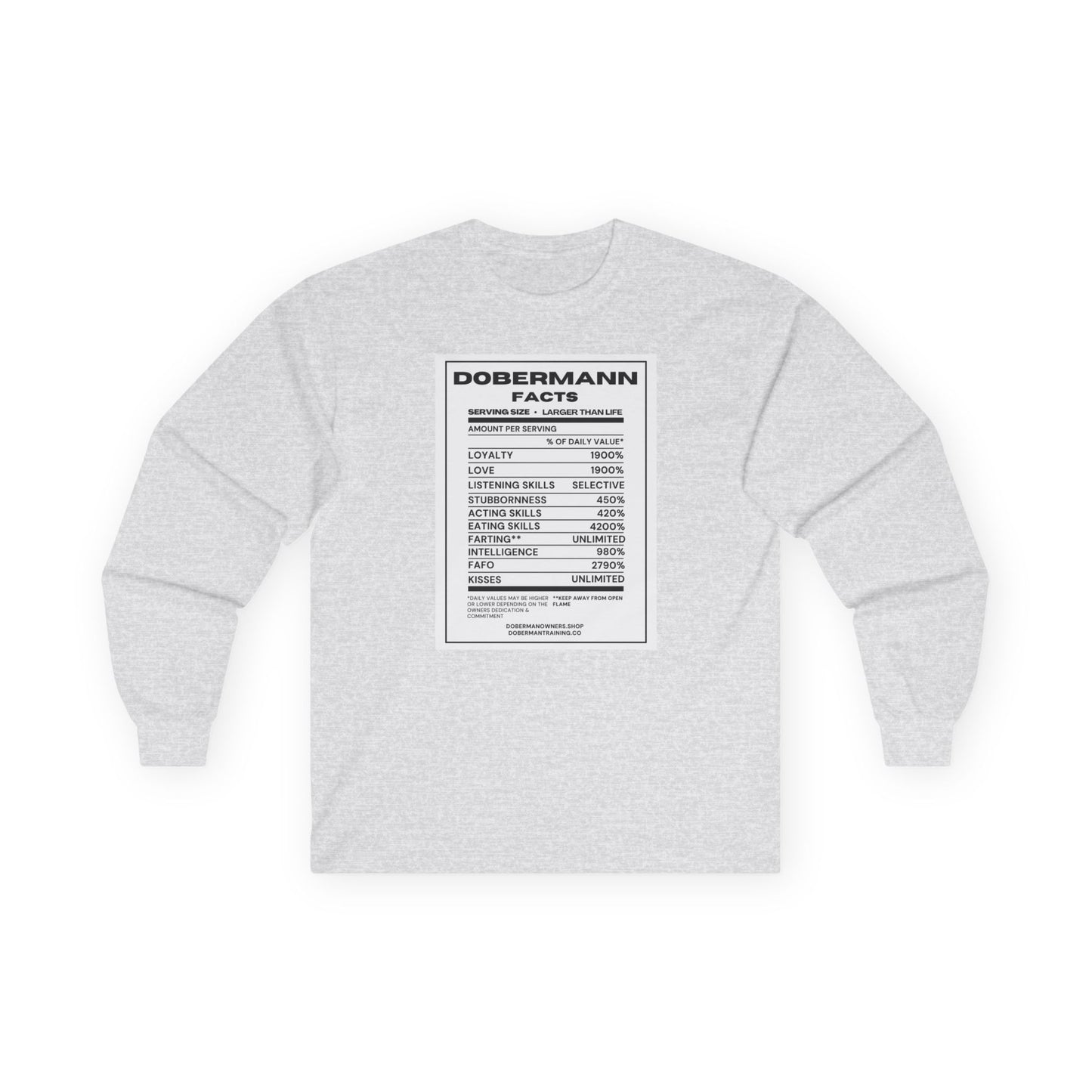 Dobermann Facts 1 Unisex Ultra Cotton Long Sleeve Tee