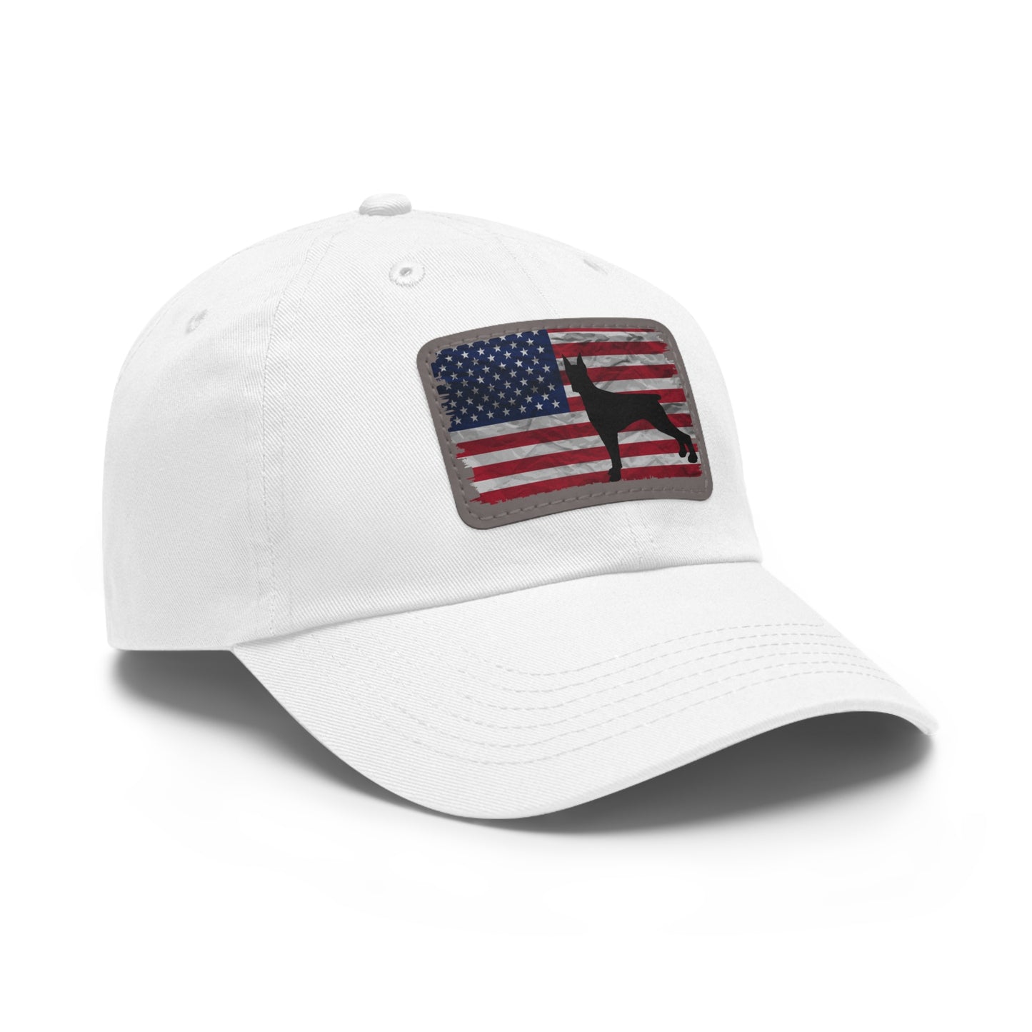 USA 2 Dad Hat with Leather Patch (Rectangle)