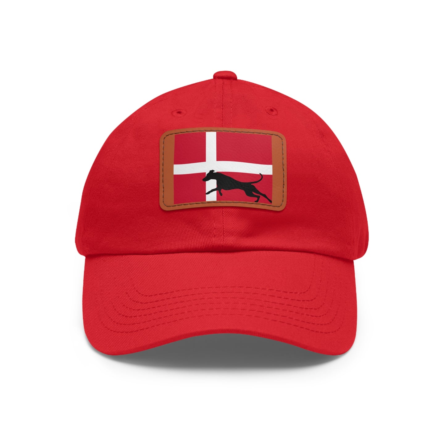 Doberman Denmark Protect 1 Dad Hat with Leather Patch (Rectangle)