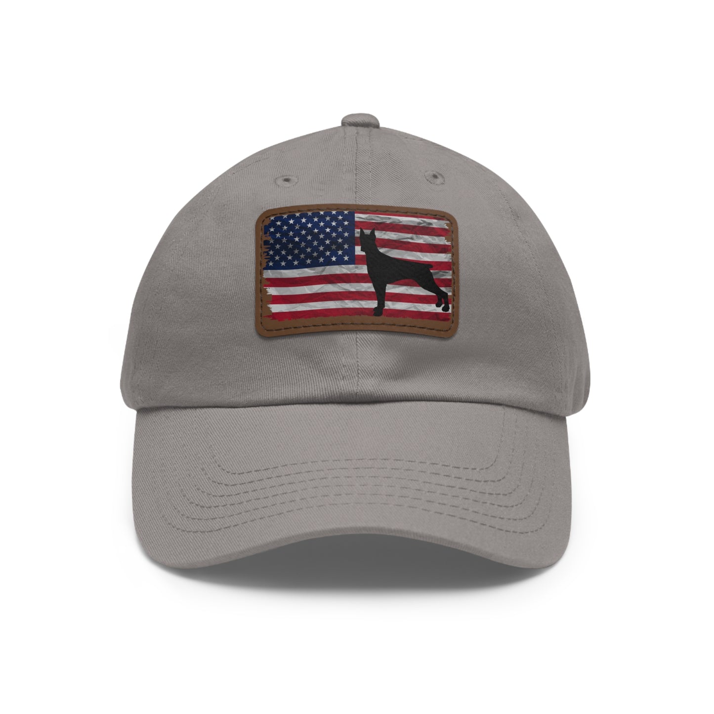 USA 2 Dad Hat with Leather Patch (Rectangle)