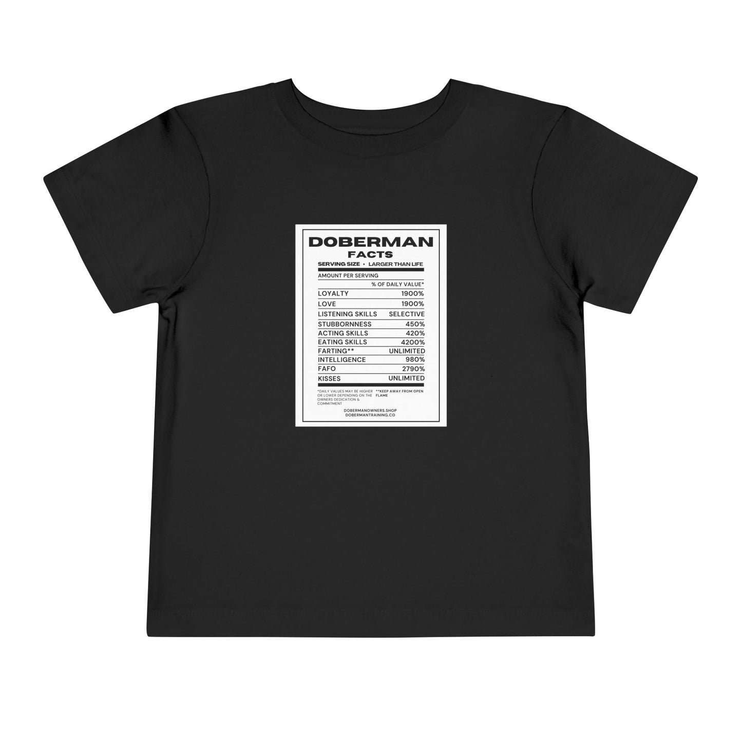 Doberman Facts 1 Toddler Short Sleeve Tee