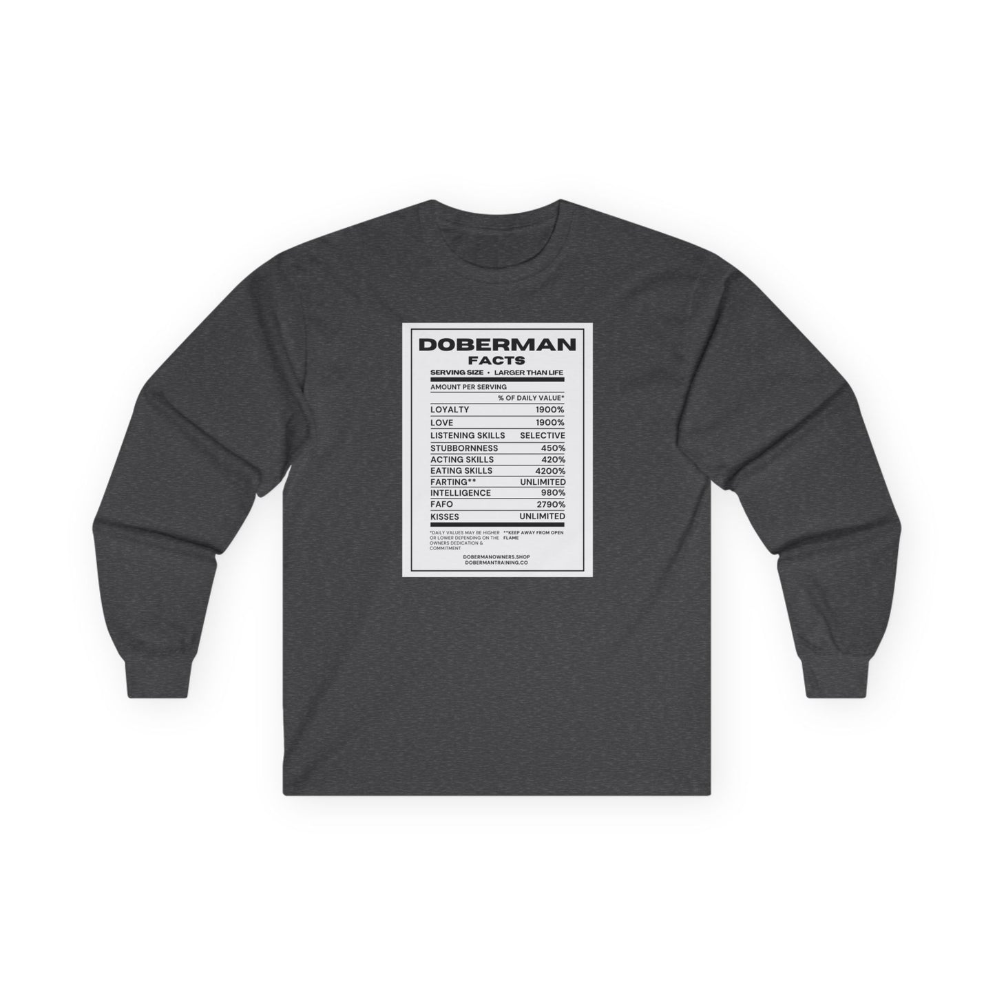Doberman Facts 1 Unisex Ultra Cotton Long Sleeve Tee