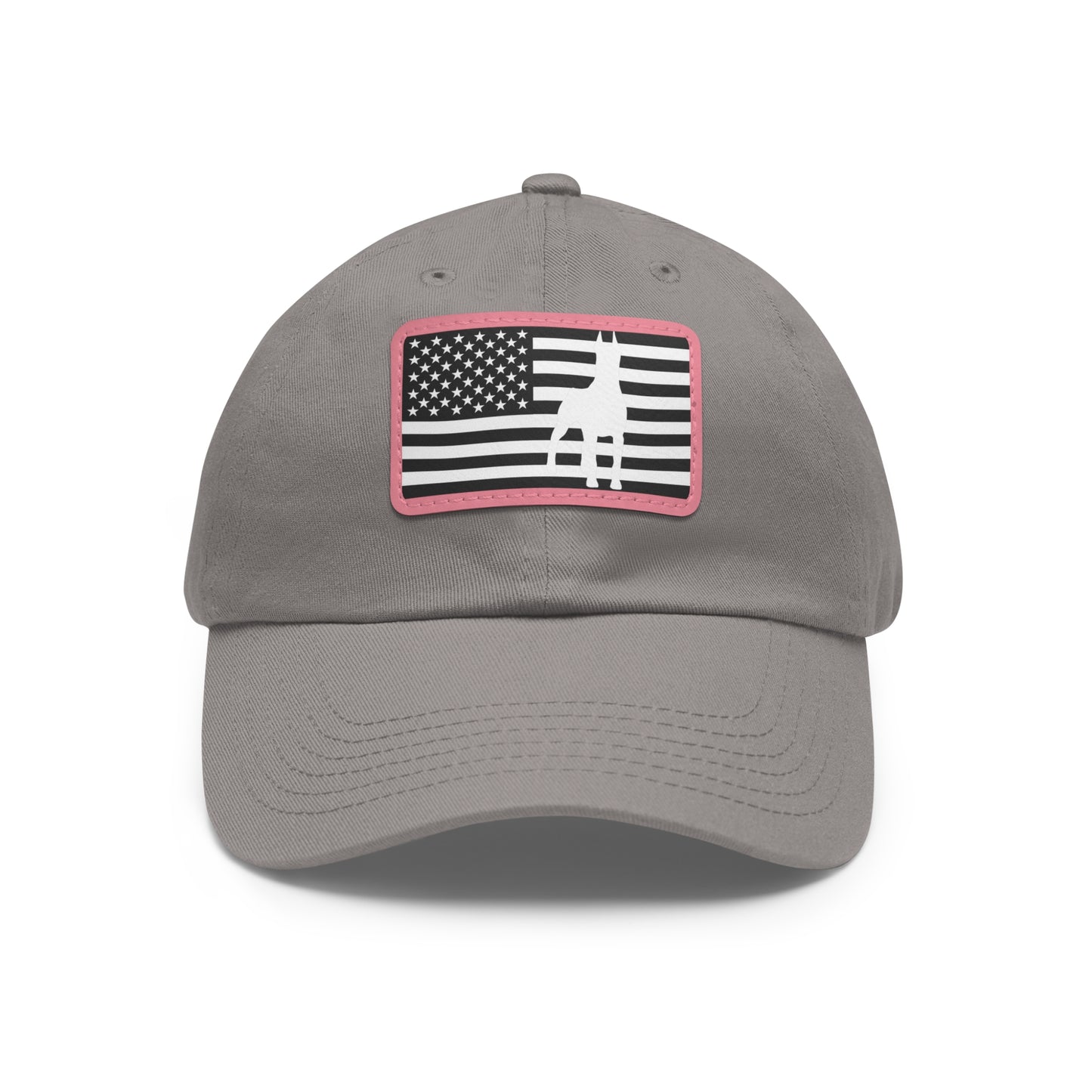 Doberman Protect 1 Dad Hat with Leather Patch (Rectangle)