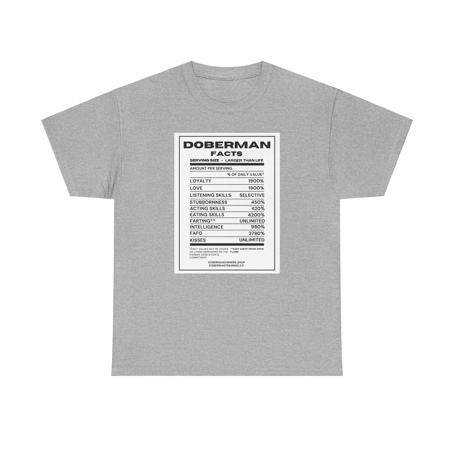 Doberman Facts 1 Unisex Heavy Cotton Tee