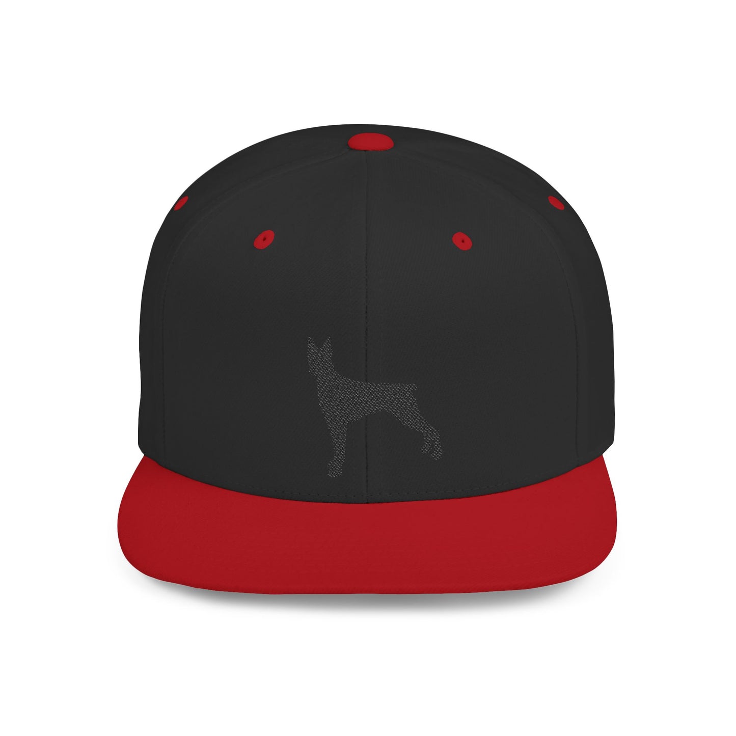 Custom Dog Silhouette Flat Bill Snapback Cap - Stylish Pet Lover Hat