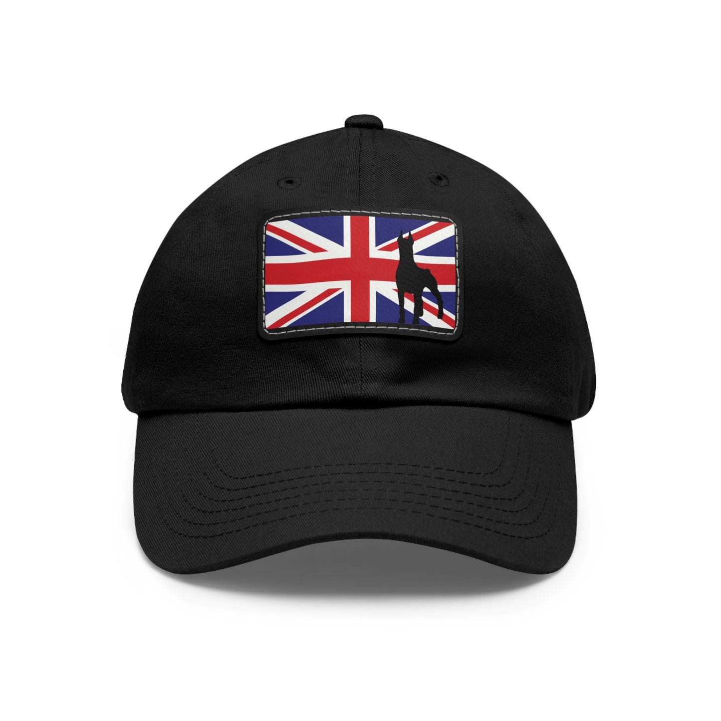 Doberman UK Protect 1 Dad Hat with Leather Patch (Rectangle)
