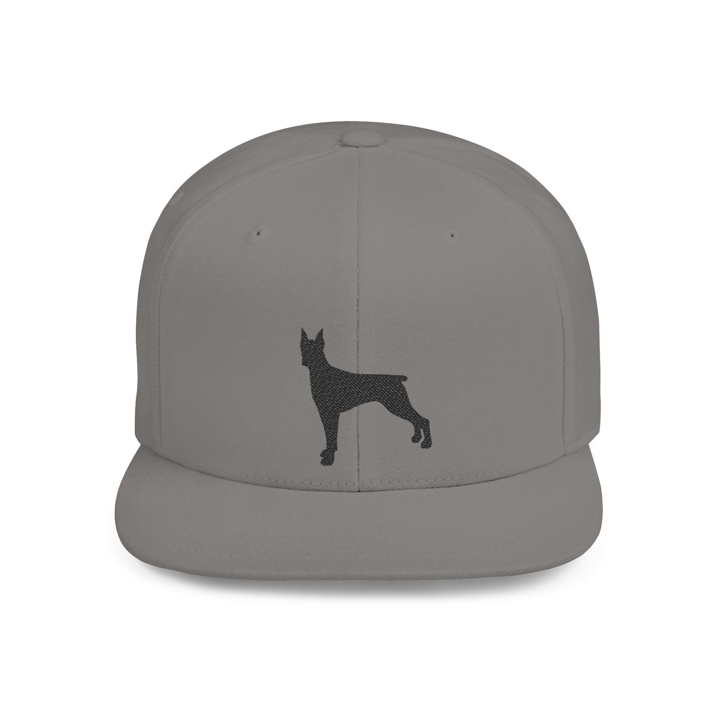 Custom Dog Silhouette Flat Bill Snapback Cap - Stylish Pet Lover Hat