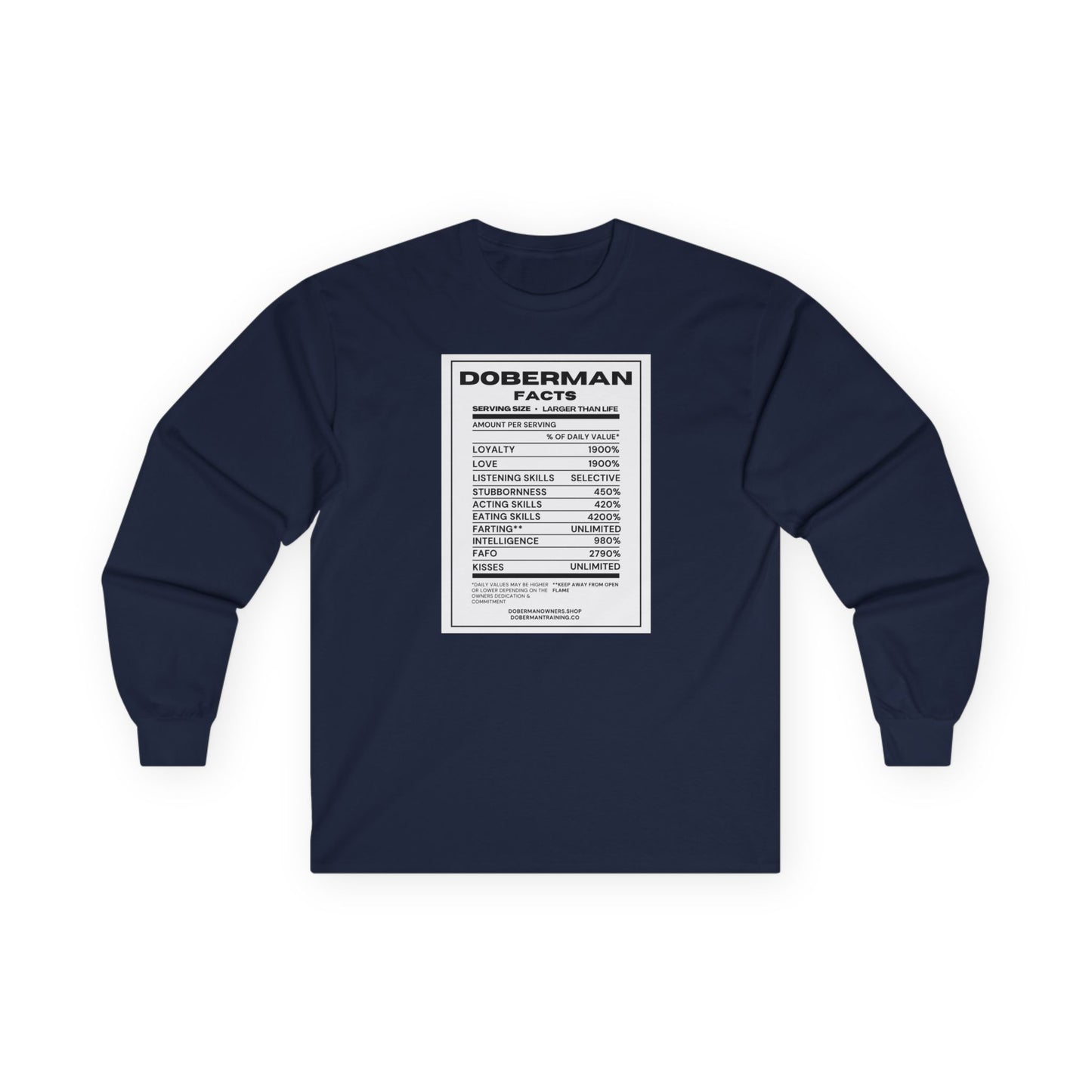 Doberman Facts 1 Unisex Ultra Cotton Long Sleeve Tee