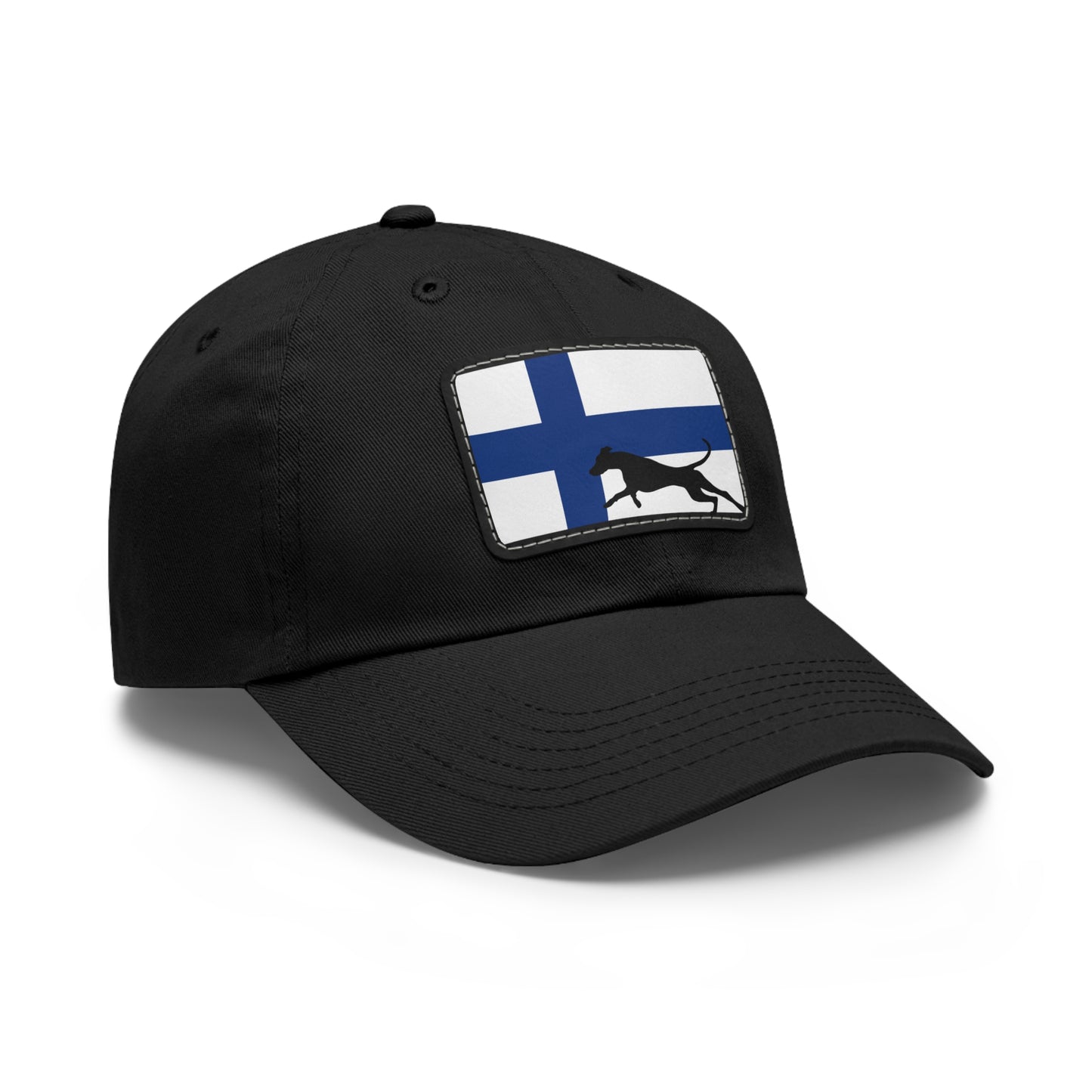 Doberman Protect Finland 2 Dad Hat with Leather Patch (Rectangle)