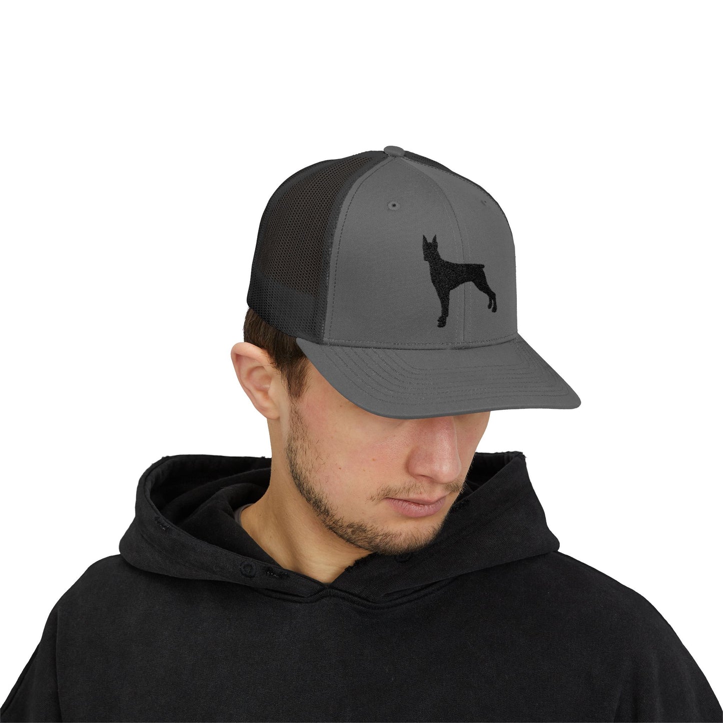 Doberman 1 Silhouette Snapback Trucker Cap