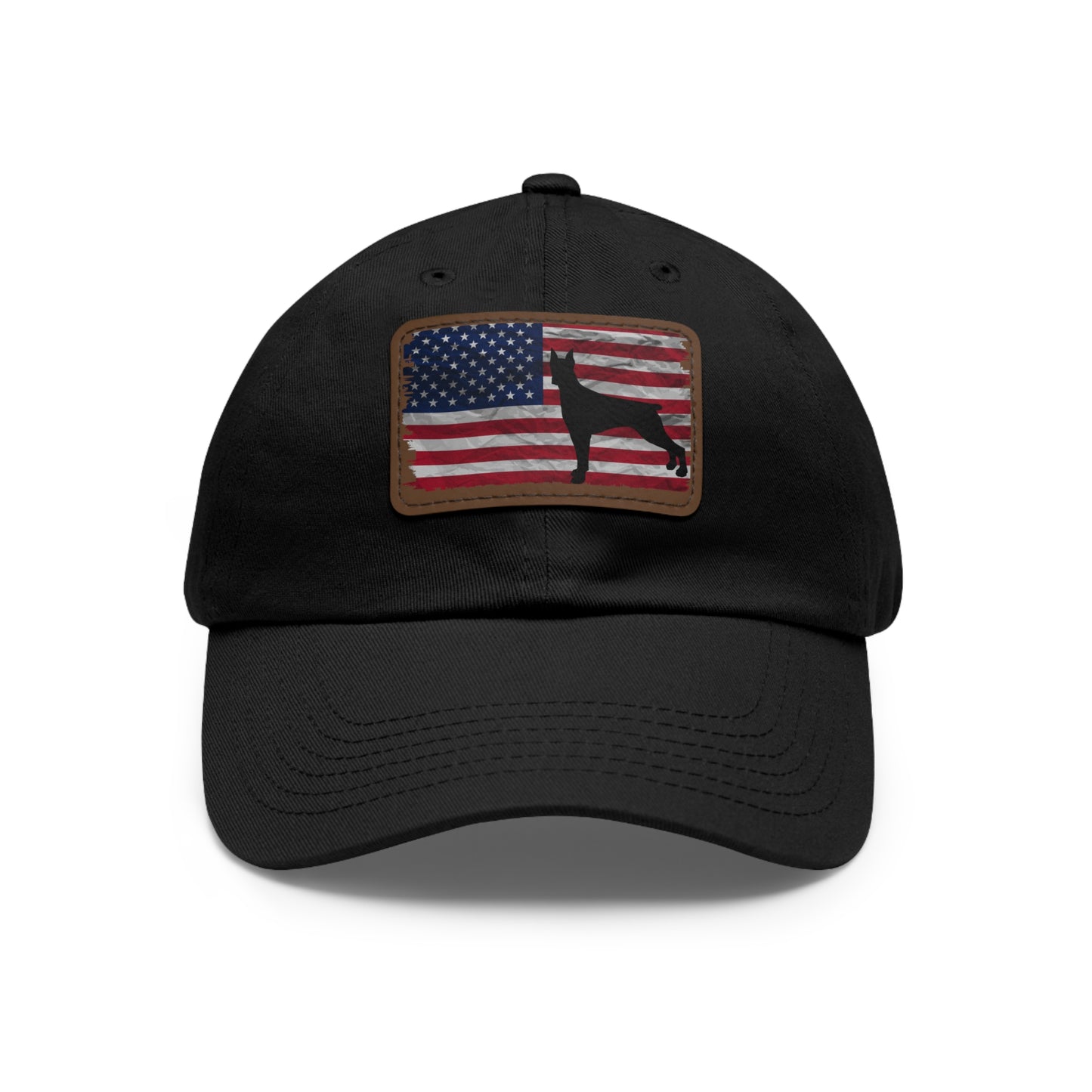 USA 2 Dad Hat with Leather Patch (Rectangle)