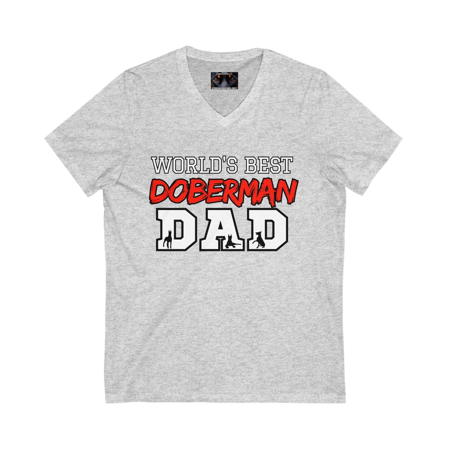 Doberman Dad S1 Private Label Unisex Jersey Short Sleeve V-Neck Tee