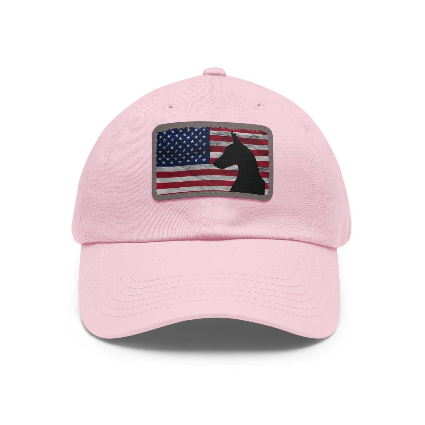 USA 1 Dad Hat with Leather Patch (Rectangle)