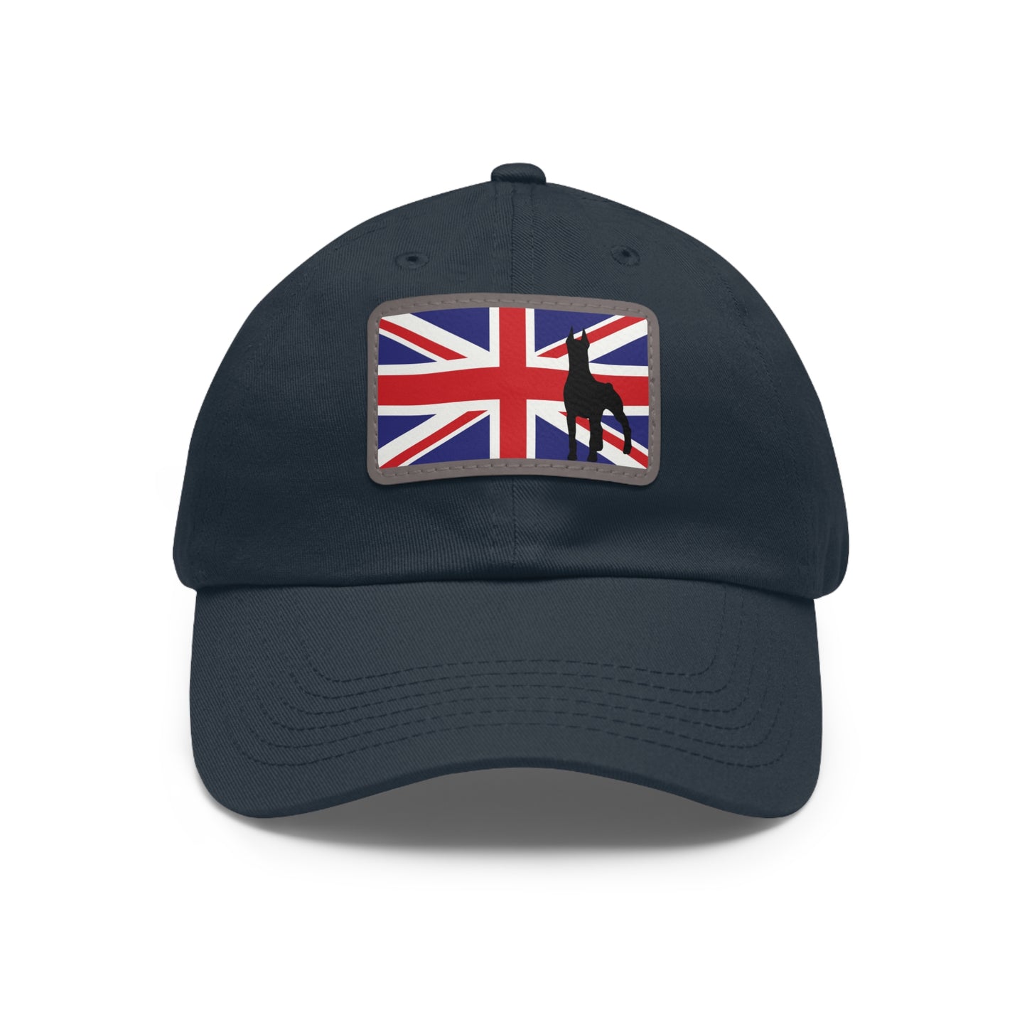 Doberman UK Protect 1 Dad Hat with Leather Patch (Rectangle)