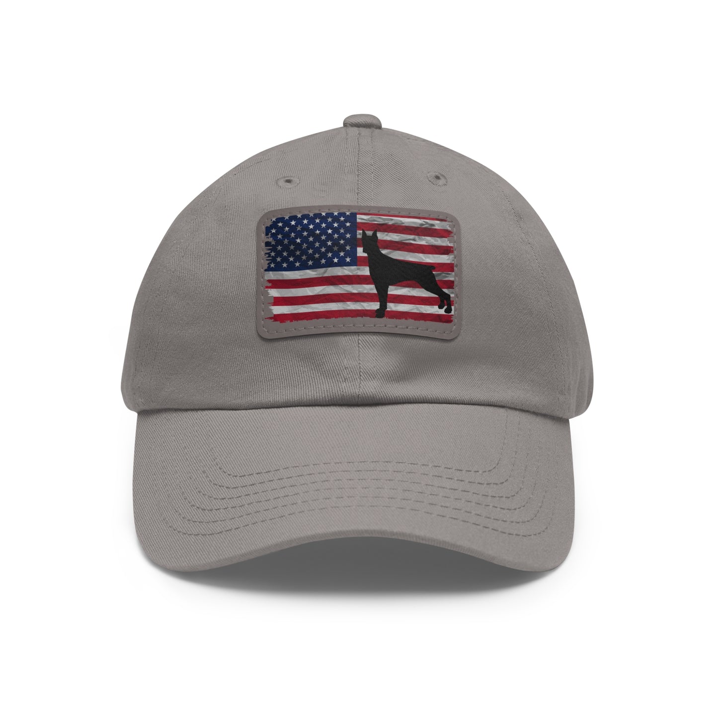 USA 2 Dad Hat with Leather Patch (Rectangle)